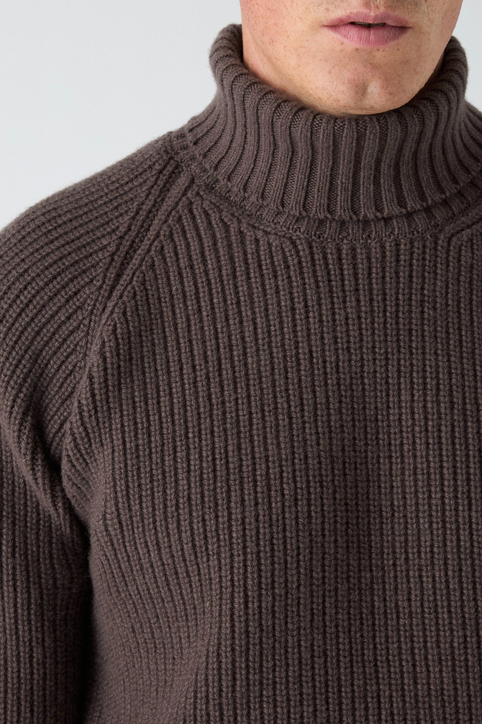 Bernhard Roll Neck Sweater - Brown | Berg & Berg