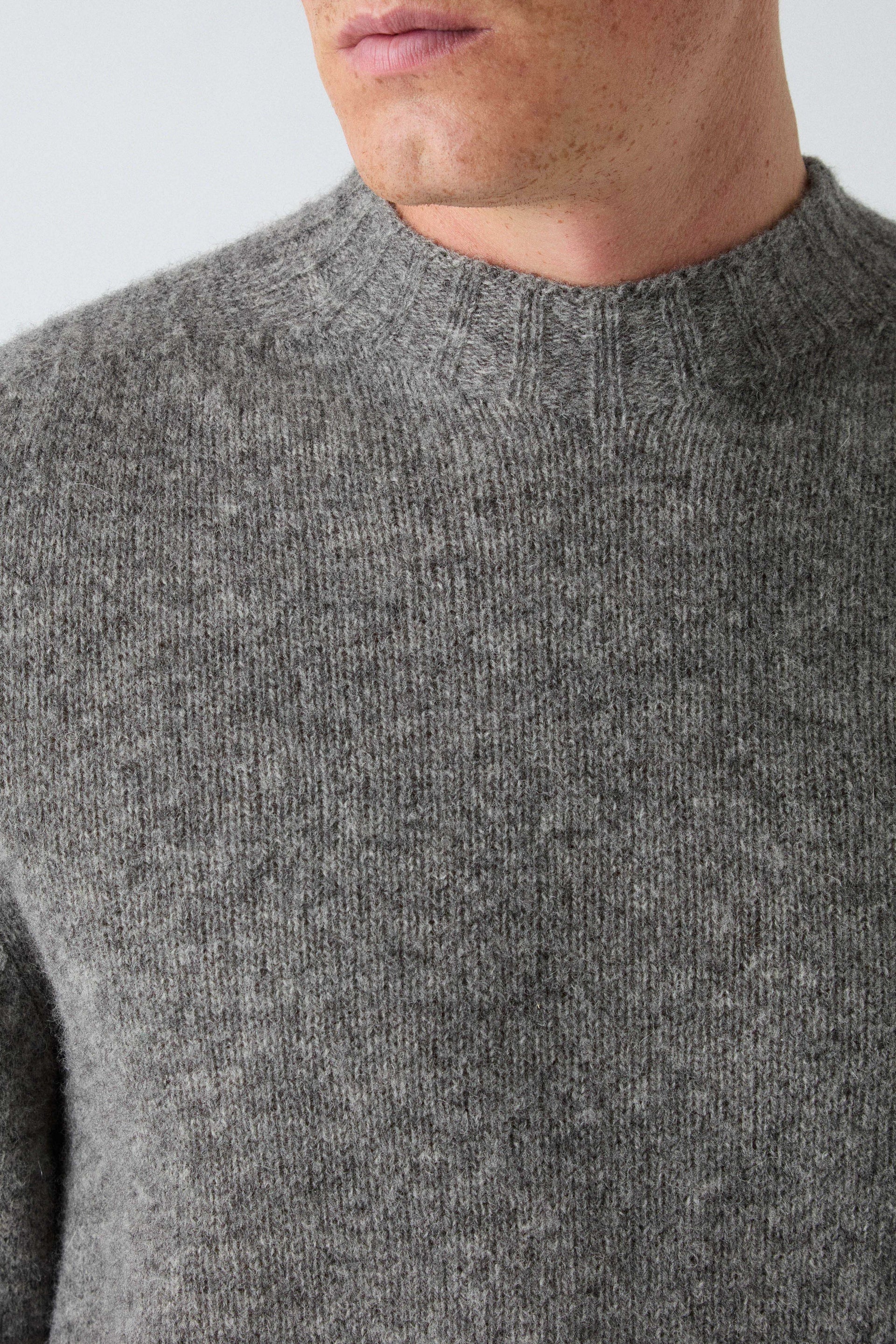 Birger Shaggy Crew Neck - Flannel Grey | Berg & Berg