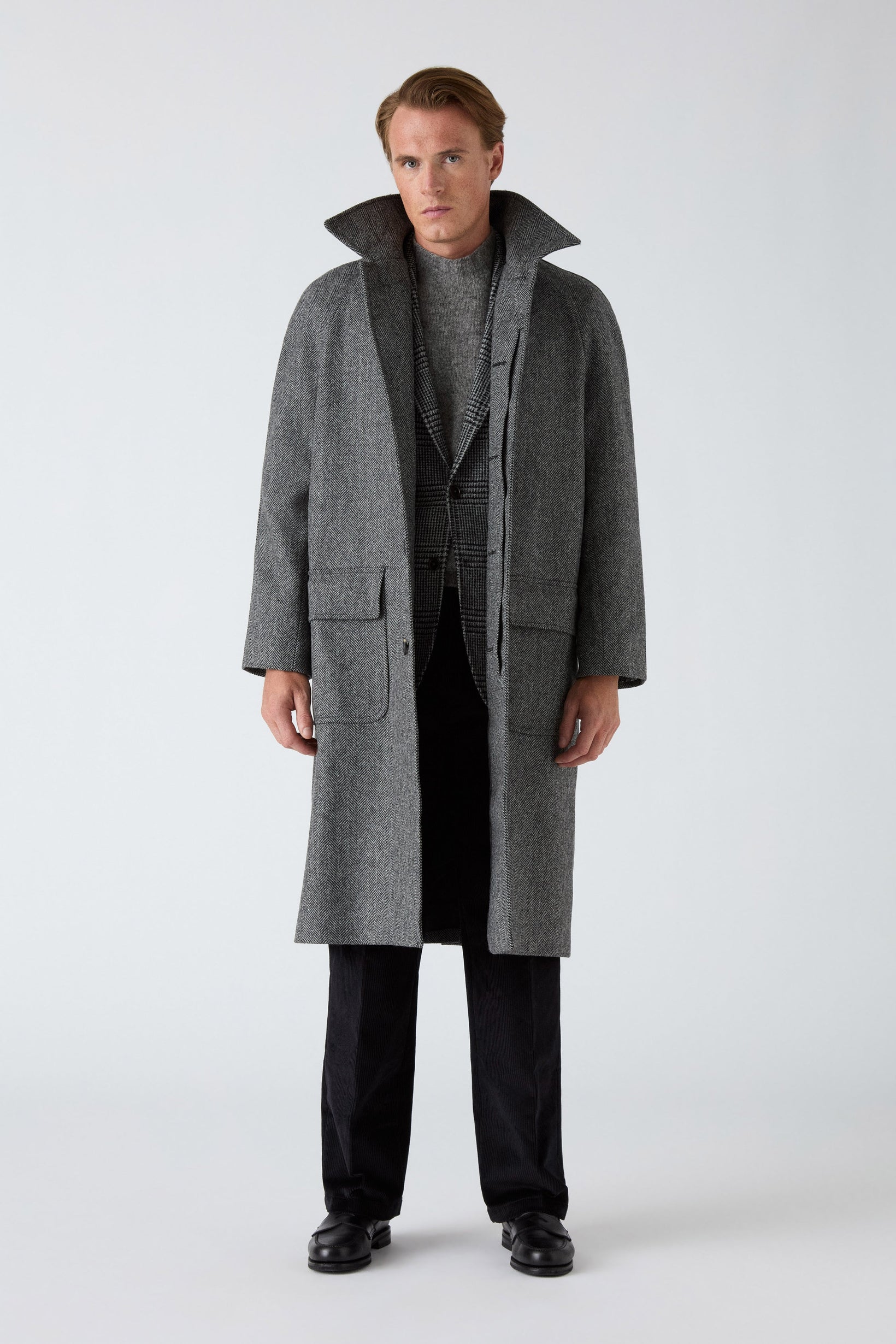 Nelson Tweed Raglan Coat - Grey | Berg & Berg