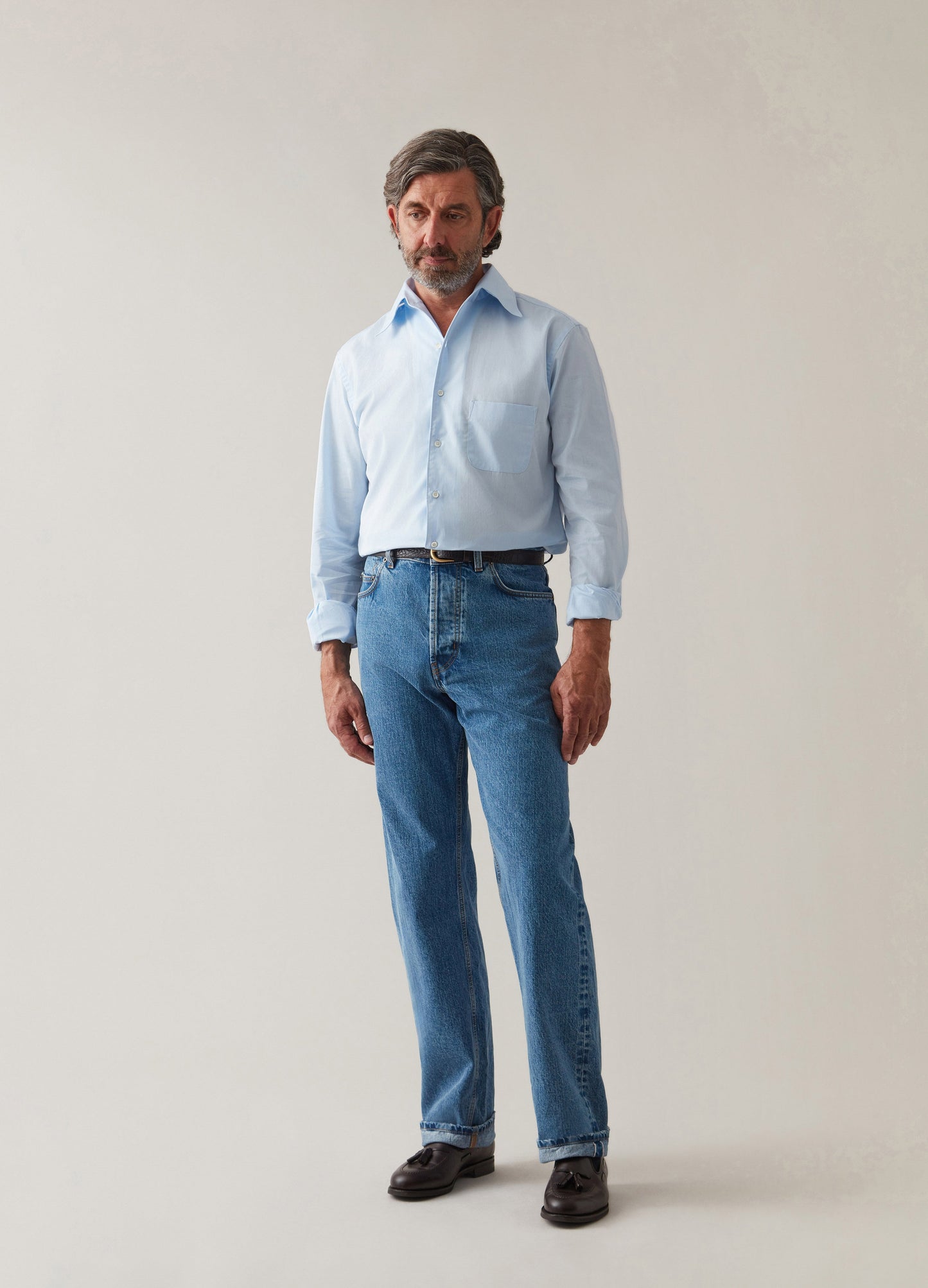 Fabiano One Piece Collar Shirt - Light Blue Berg & Berg