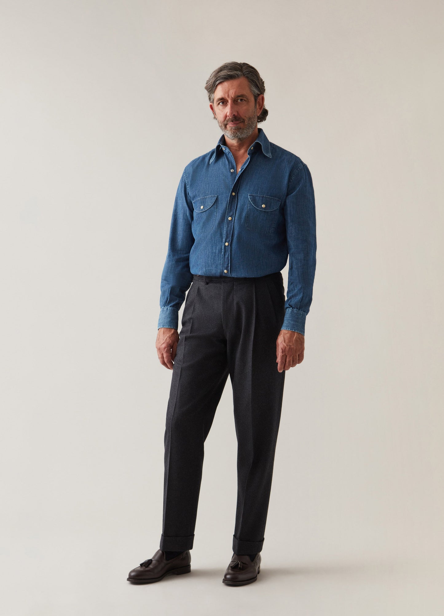 Antonio Flannel Trousers - Charcoal Berg & Berg