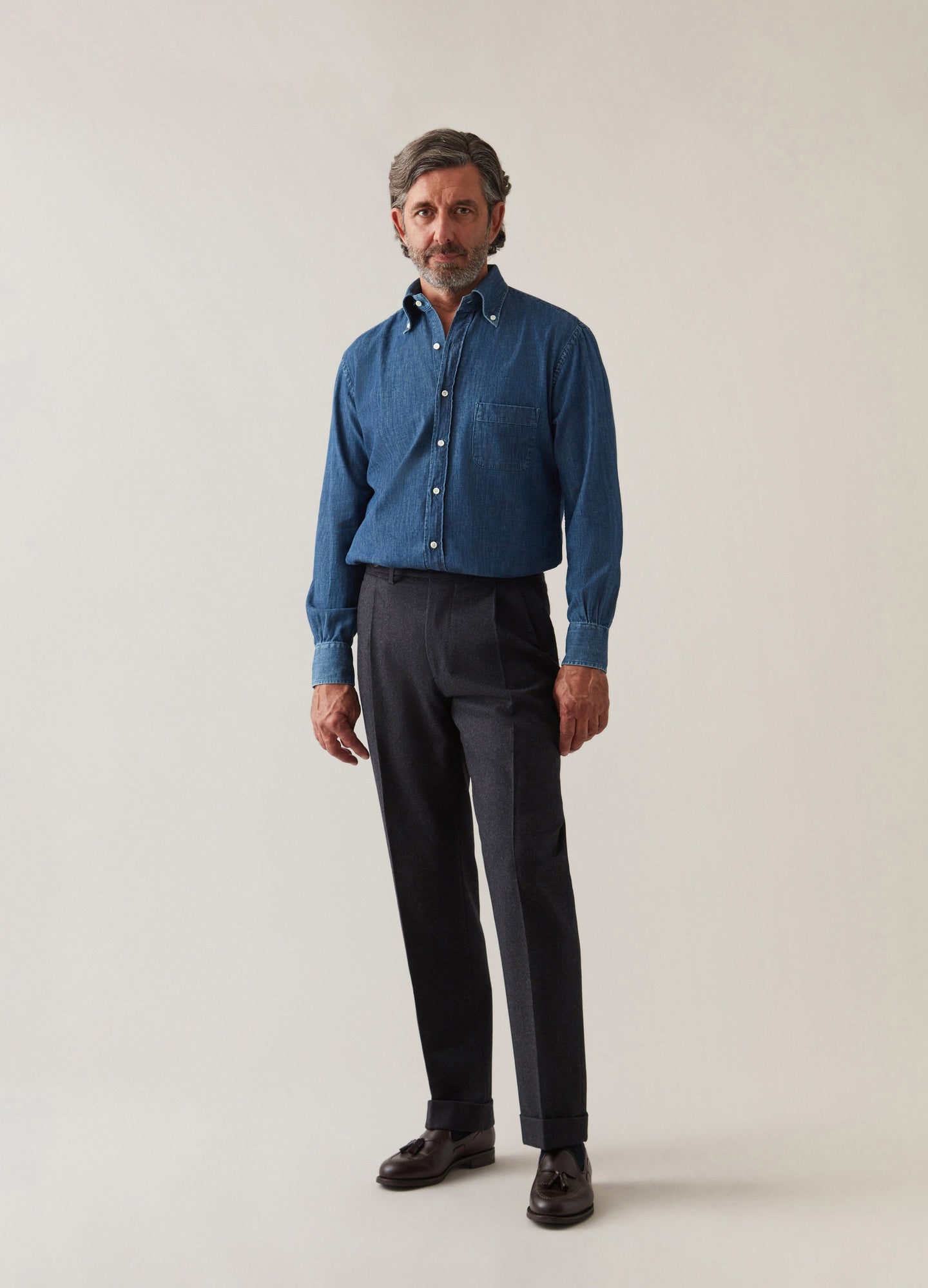 Ferdinand Button Down Shirt - Washed Denim Berg & Berg