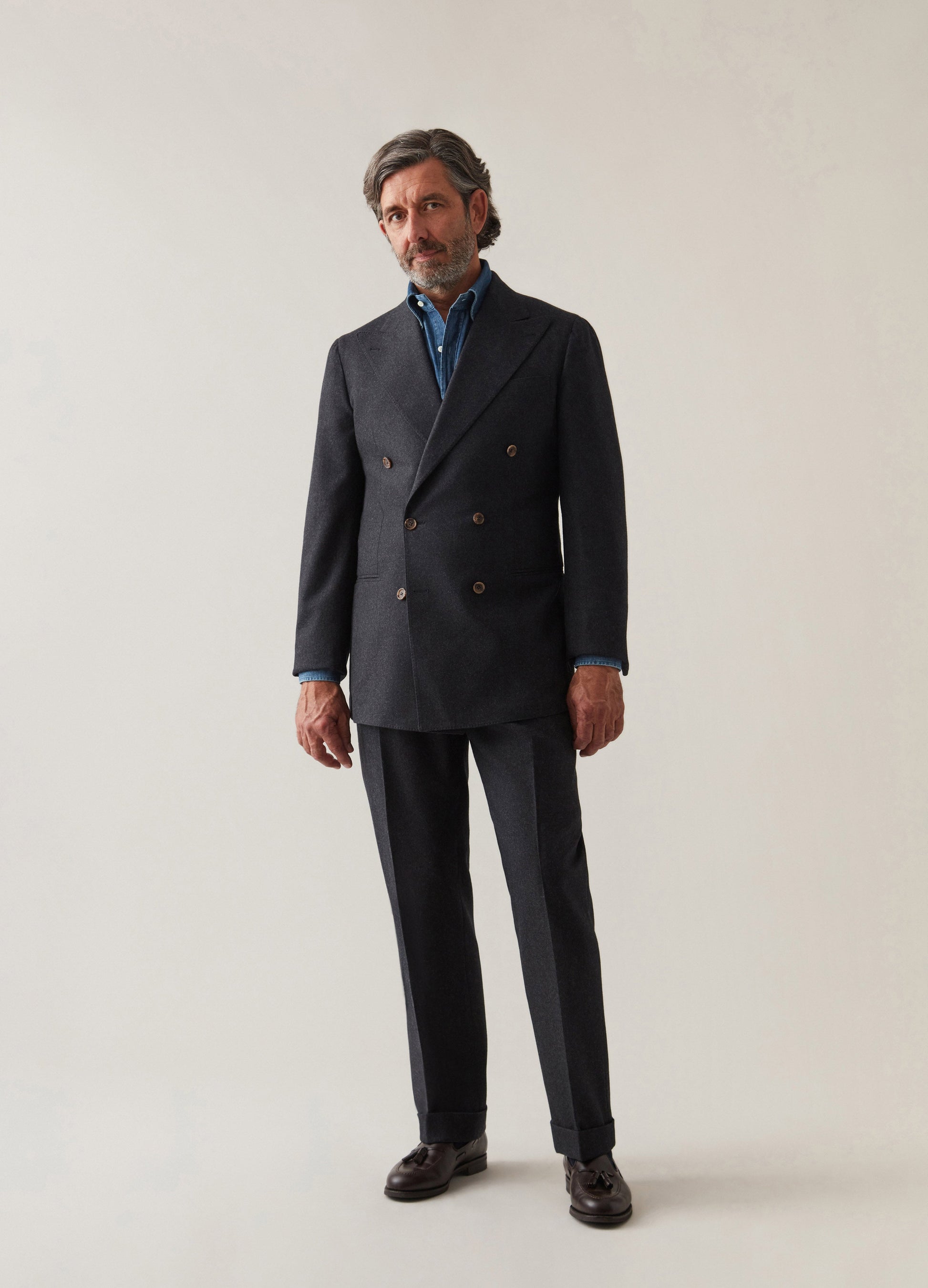 Dylan DB Flannel Blazer - Charcoal Berg & Berg