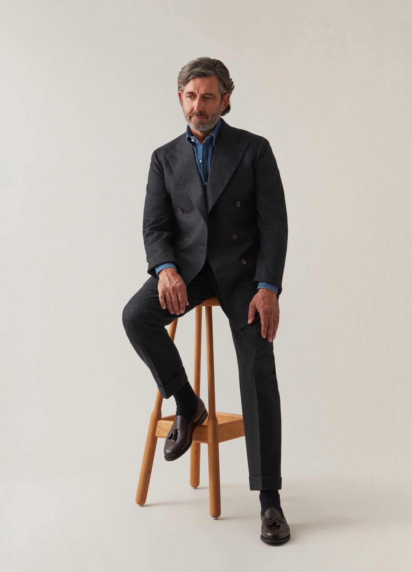 Dylan DB Flannel Blazer - Charcoal Berg & Berg