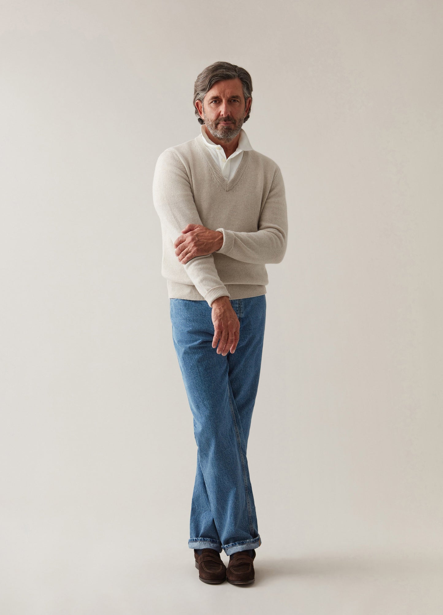 Björn V-Neck Sweater - Sand Berg & Berg