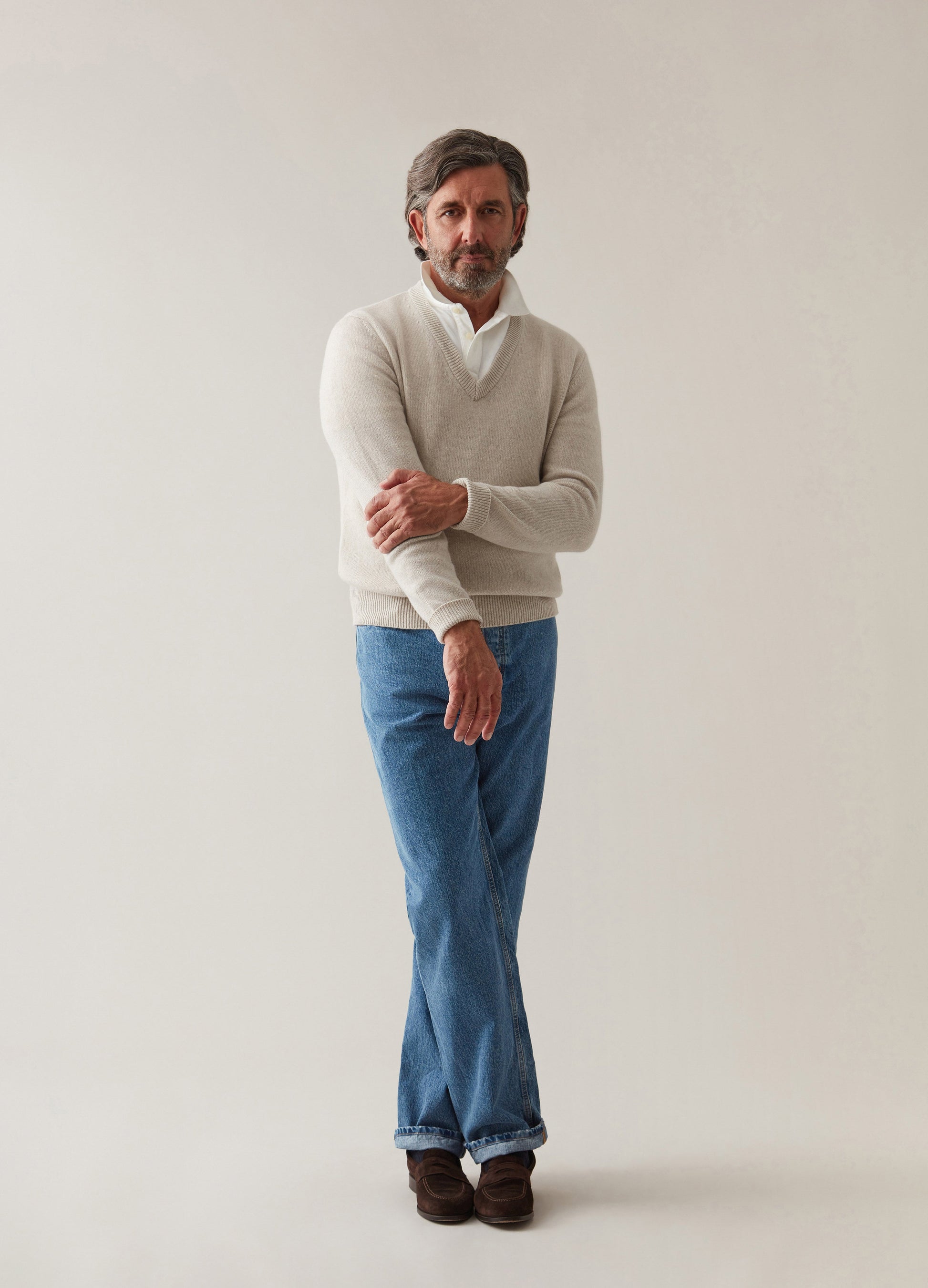 Björn V-Neck Sweater - Sand Berg & Berg