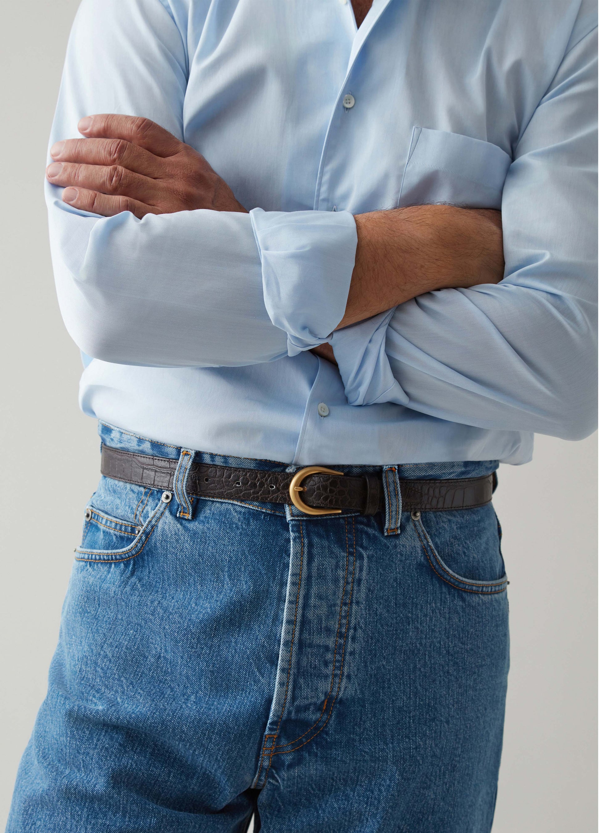 Fabiano One Piece Collar Shirt - Light Blue Berg & Berg