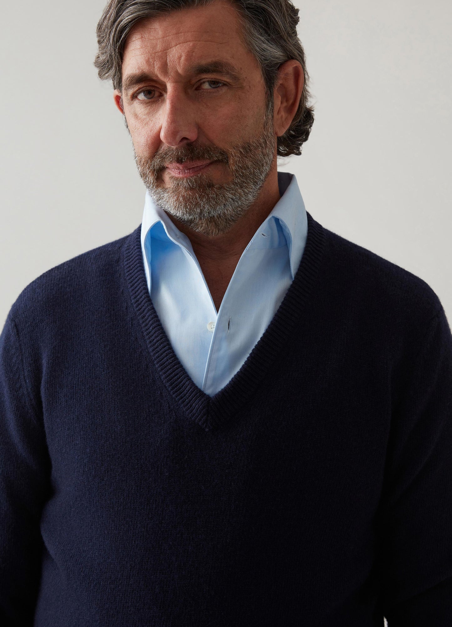 Björn V-Neck Sweater - Navy Berg & Berg