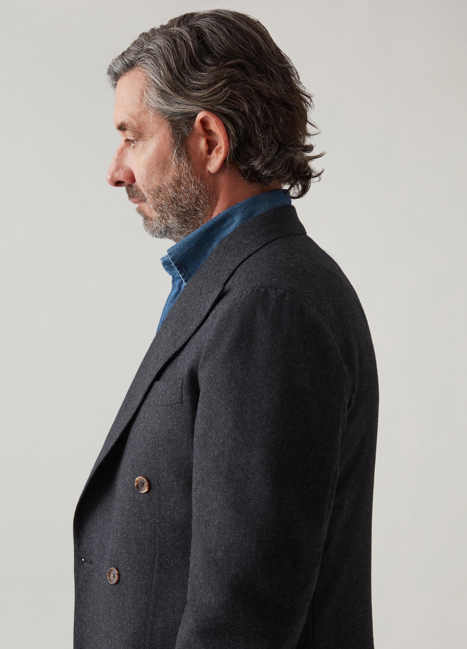 Dylan DB Flannel Blazer - Charcoal Berg & Berg