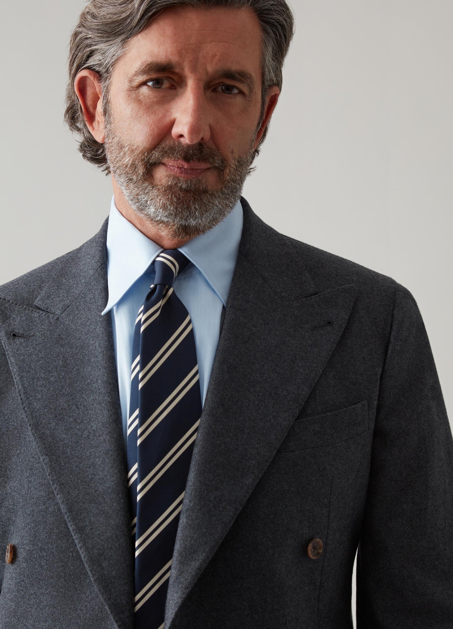 Dylan DB Flannel Blazer - Mid Grey Berg & Berg
