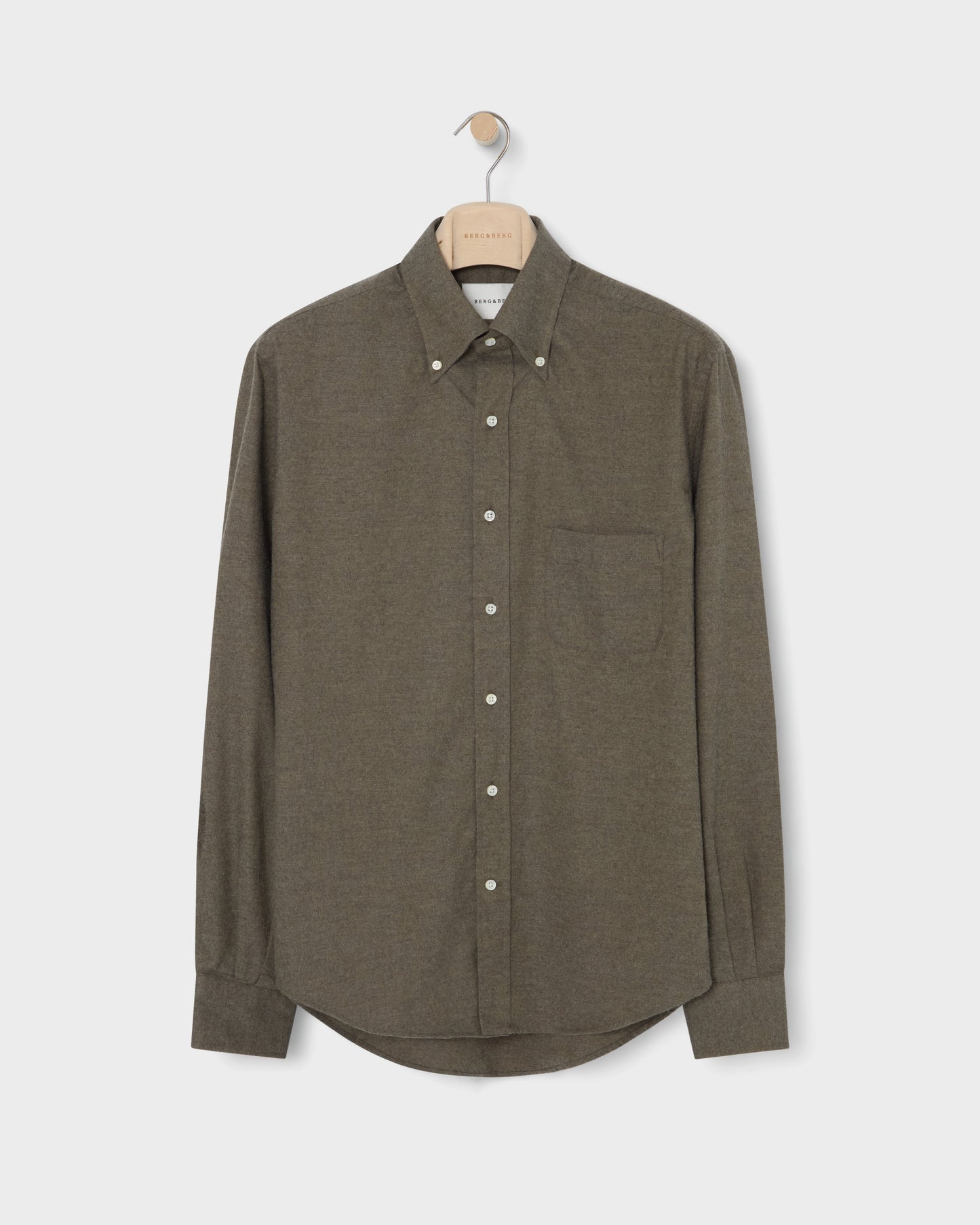 Ferdinand Cotton/Cashmere Button Down Shirt - Moss Green Berg & Berg