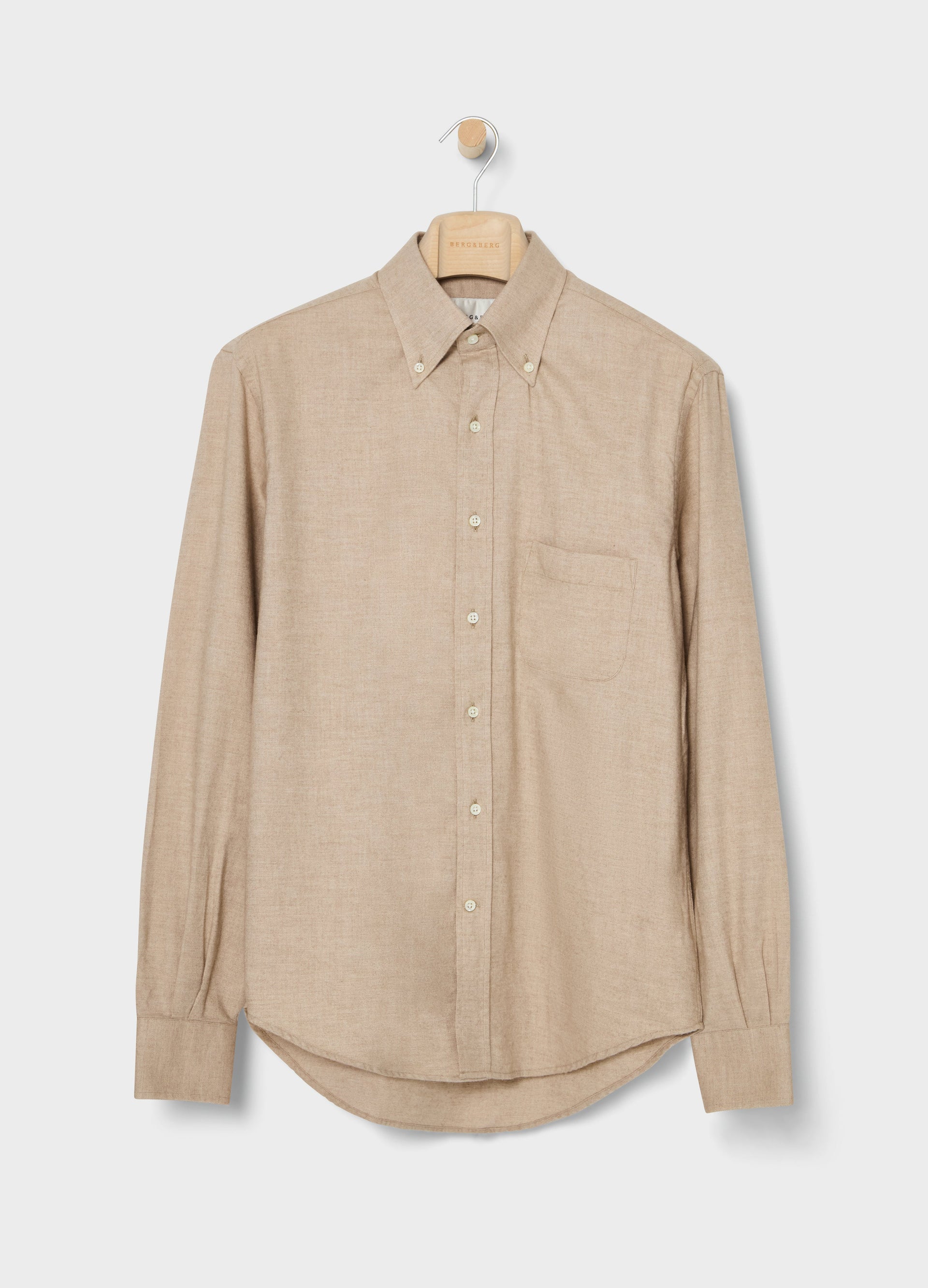 Ferdinand Cotton/Cashmere Button Down Shirt - Camel Berg & Berg
