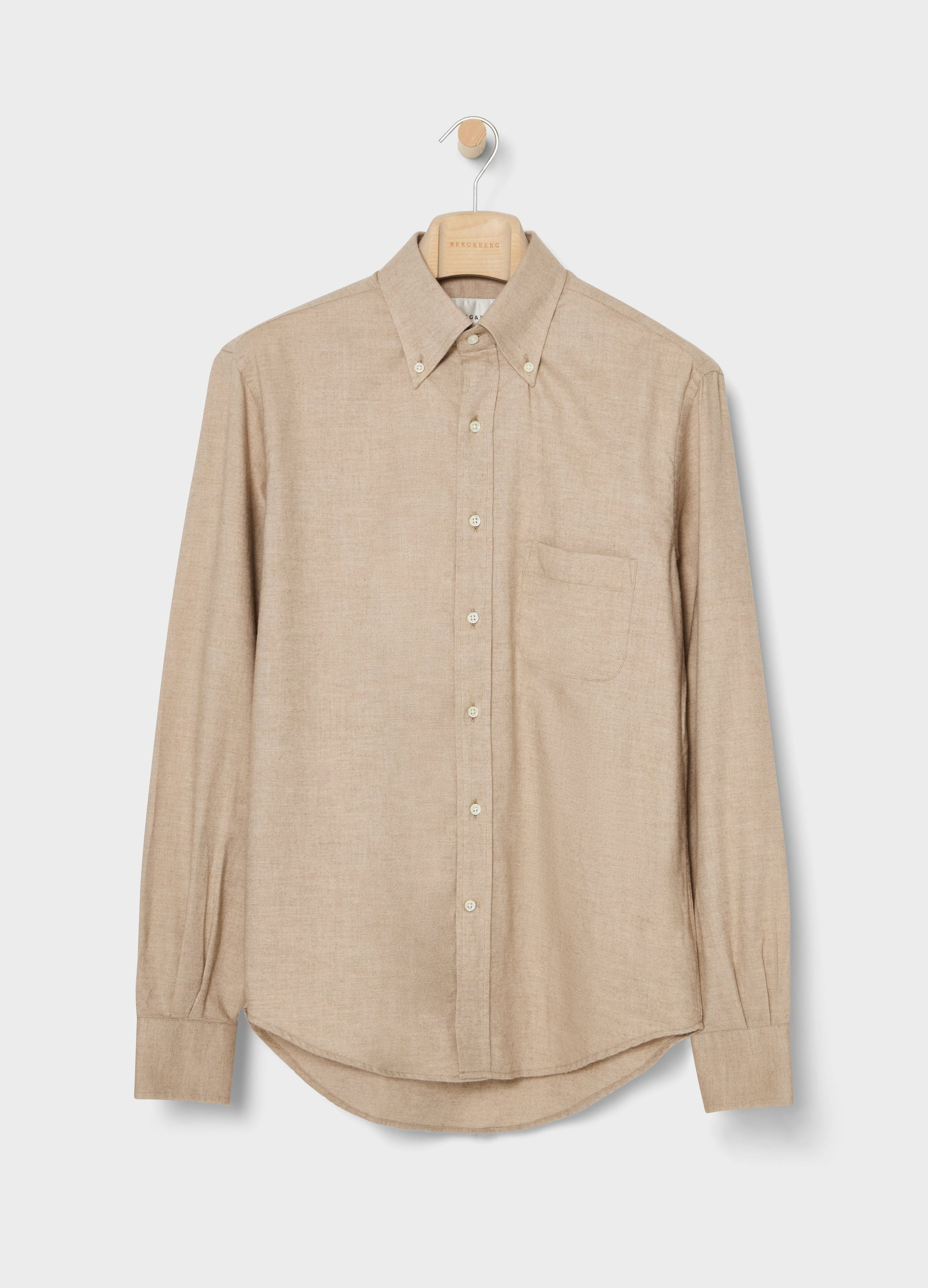 Ferdinand Cotton/Cashmere Button Down Shirt - Camel Berg & Berg