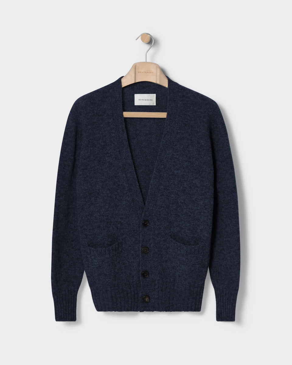 Bosse Shaggy Cardigan - Navy bergbergstore