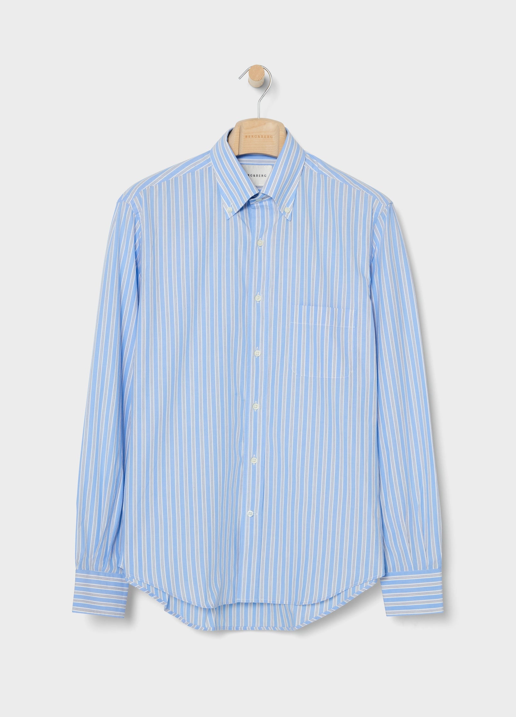 Ferdinand Poplin Button Down Shirt - Blue/White/Navy | Berg & Berg