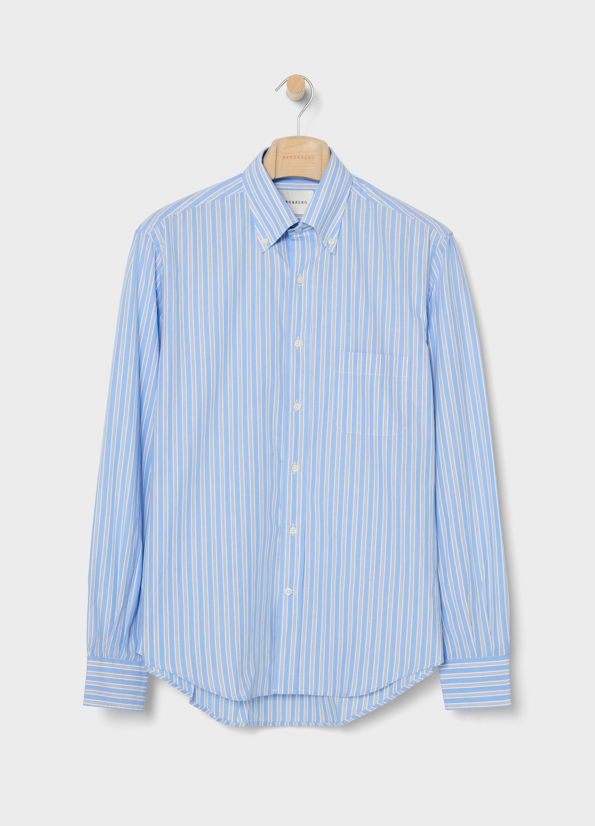 Ferdinand Poplin Button Down Shirt - Blue/White/Navy | Berg & Berg