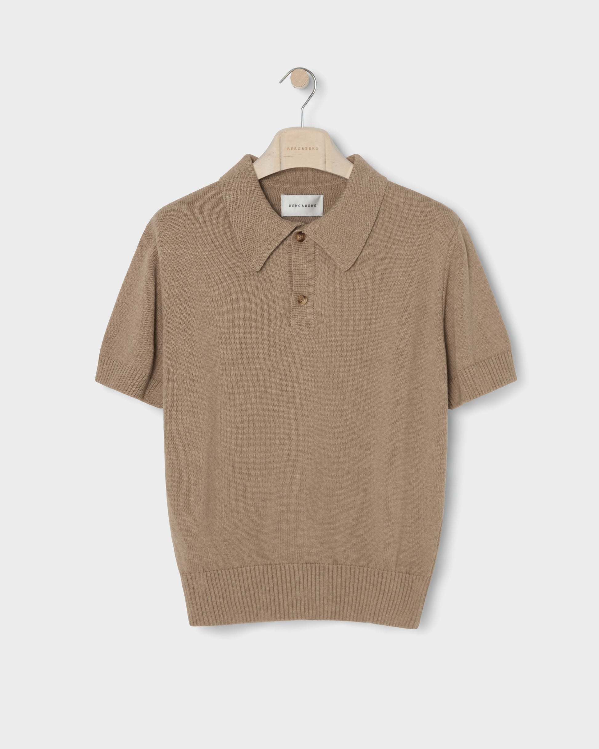 Bror Knitted Polo - Hazel Brown Berg & Berg