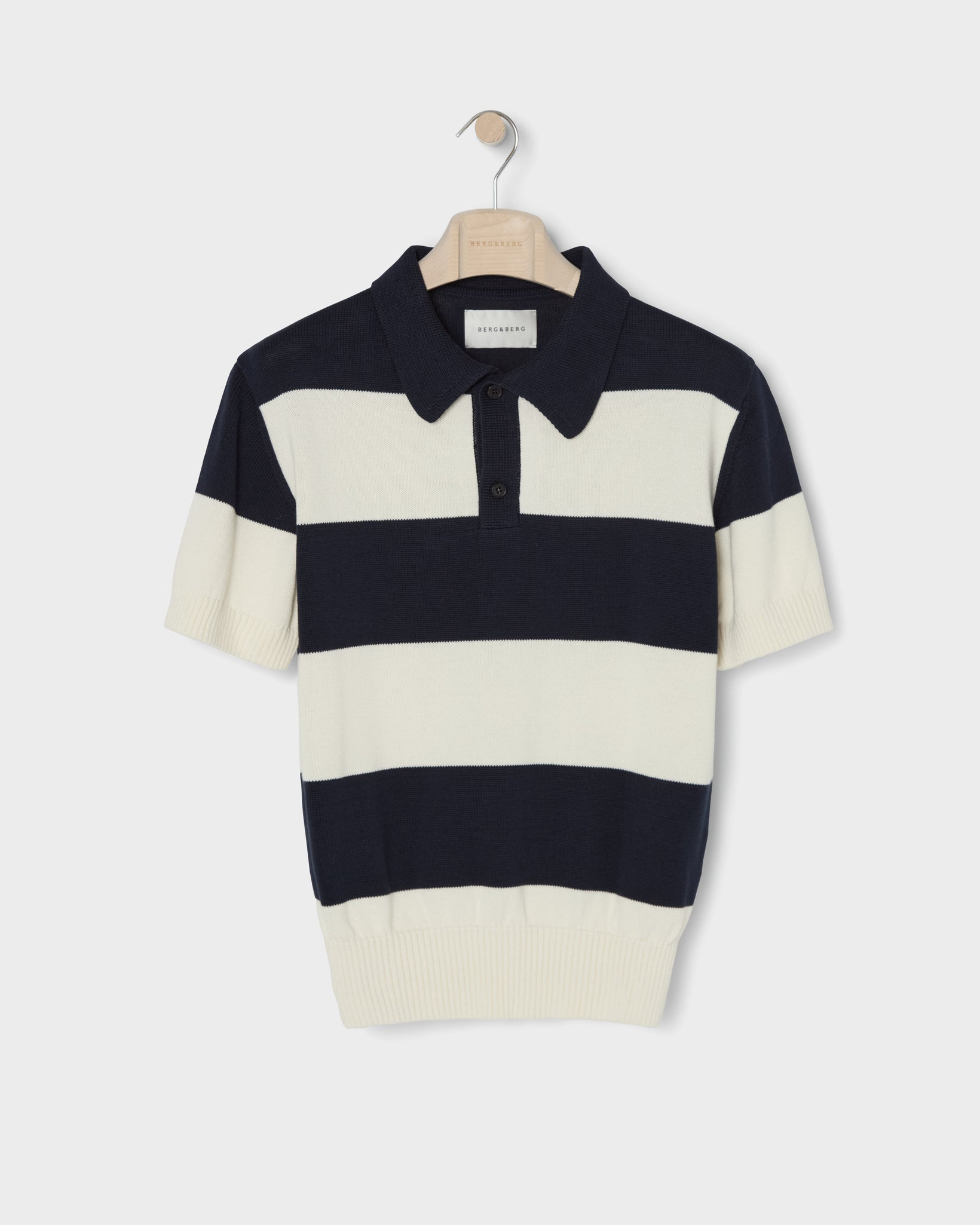 Bror Knitted Polo - Ivory/Navy Berg & Berg