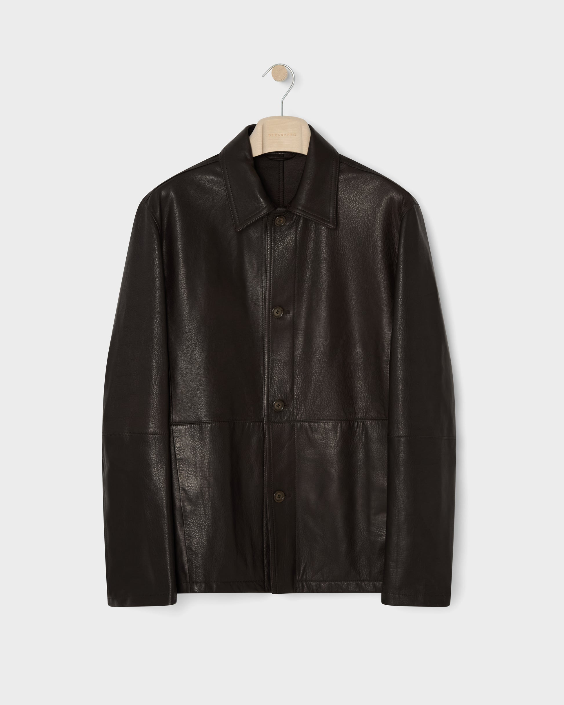 Noel Tumbled Leather Jacket - Dark Brown Berg & Berg