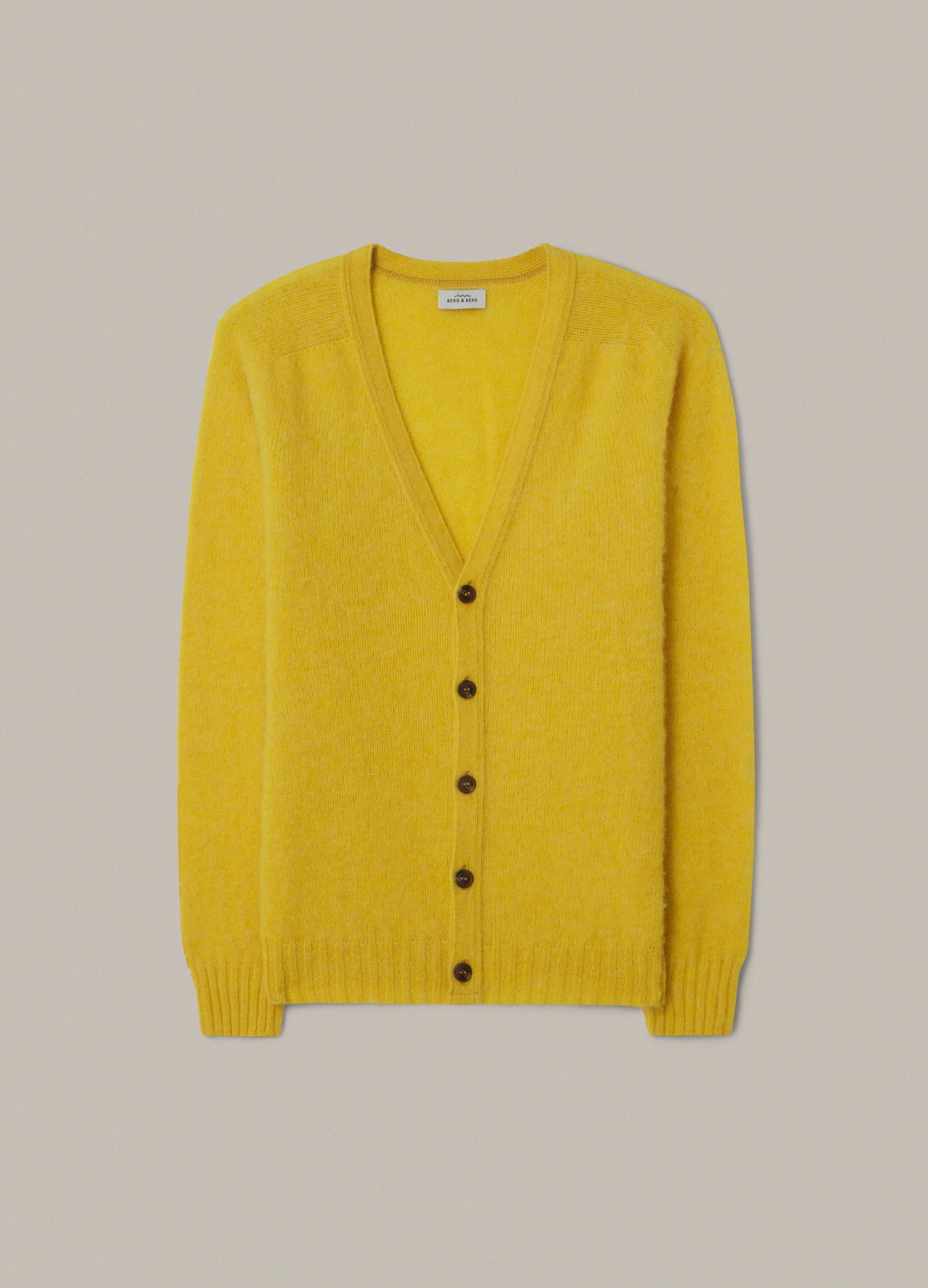 Brian Shaggy Cardigan - Yellow bergbergstore