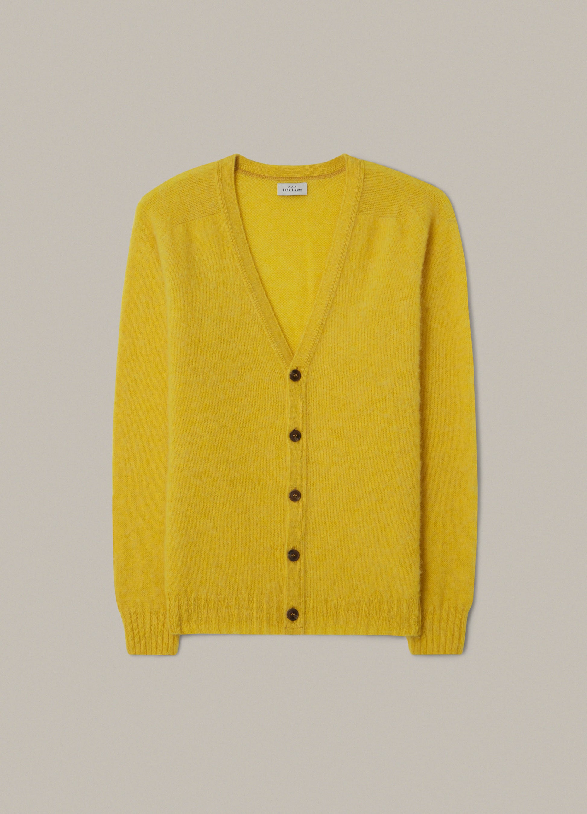 Brian Shaggy Cardigan - Yellow bergbergstore