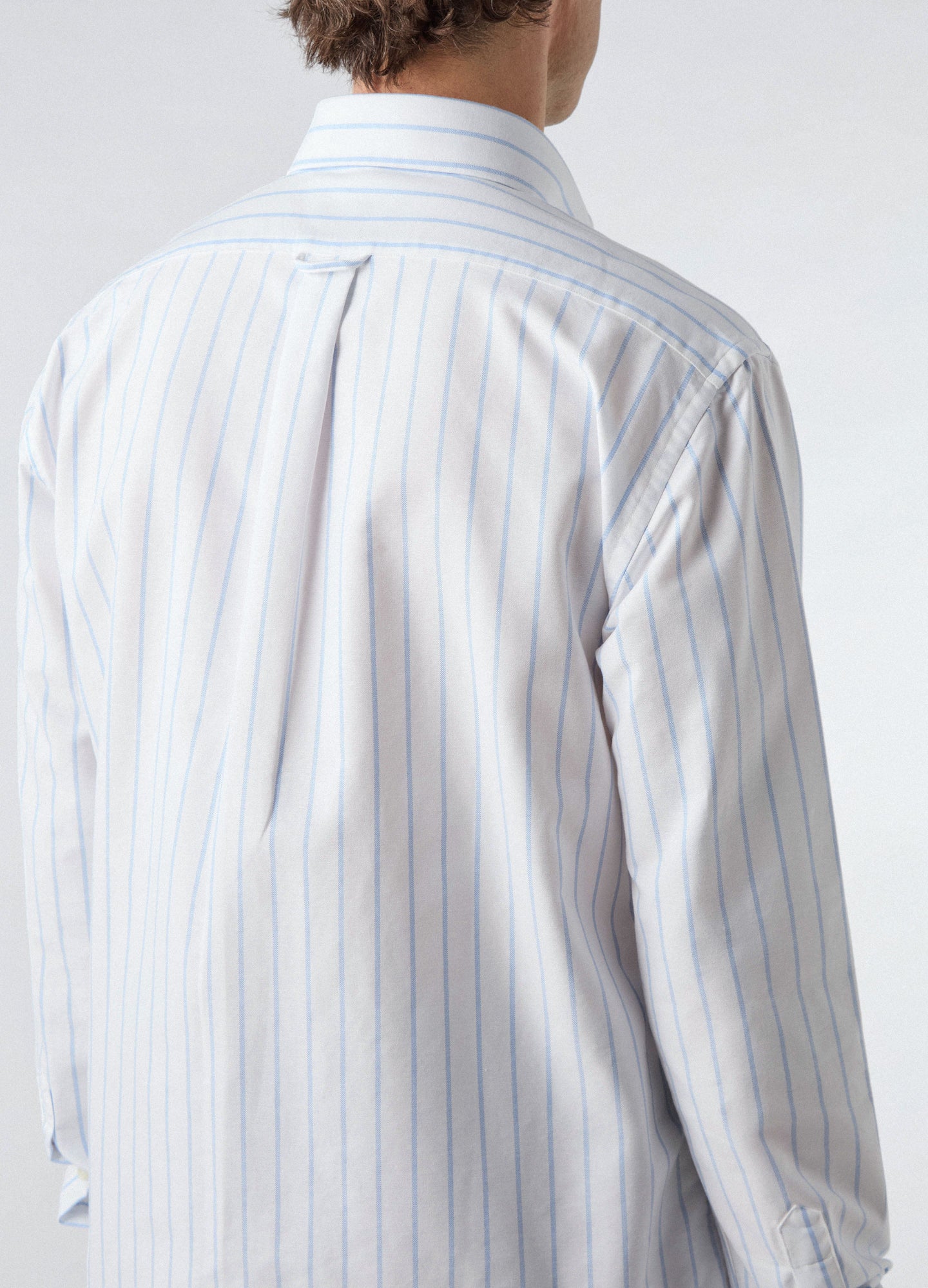 Ferdinand Oxford Button Down Shirt - White/Blue Thin Stripe Berg & Berg