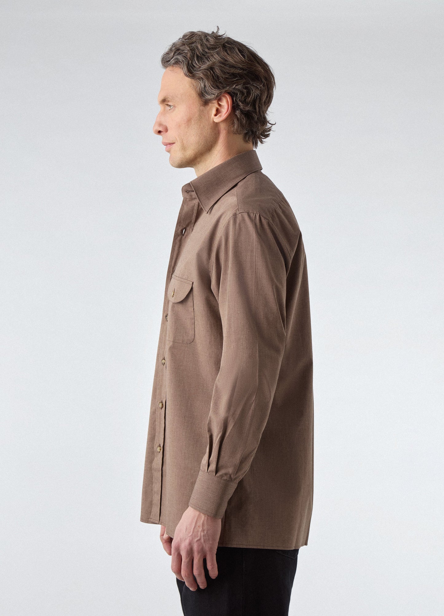 Francois Cotton/Lama Shirt - Brown | Berg & Berg