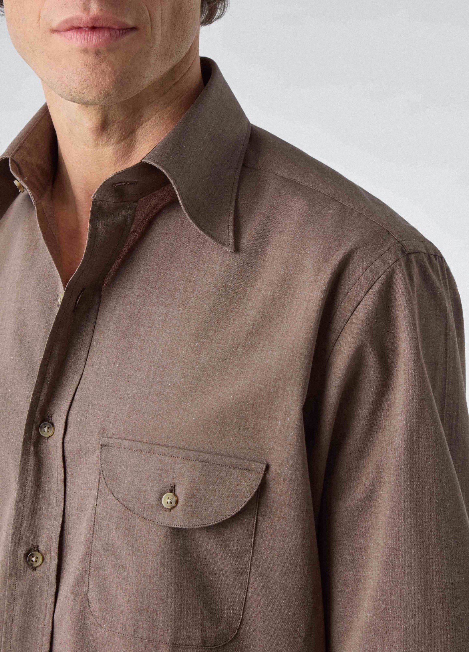 Francois Cotton/Lama Shirt - Brown | Berg & Berg