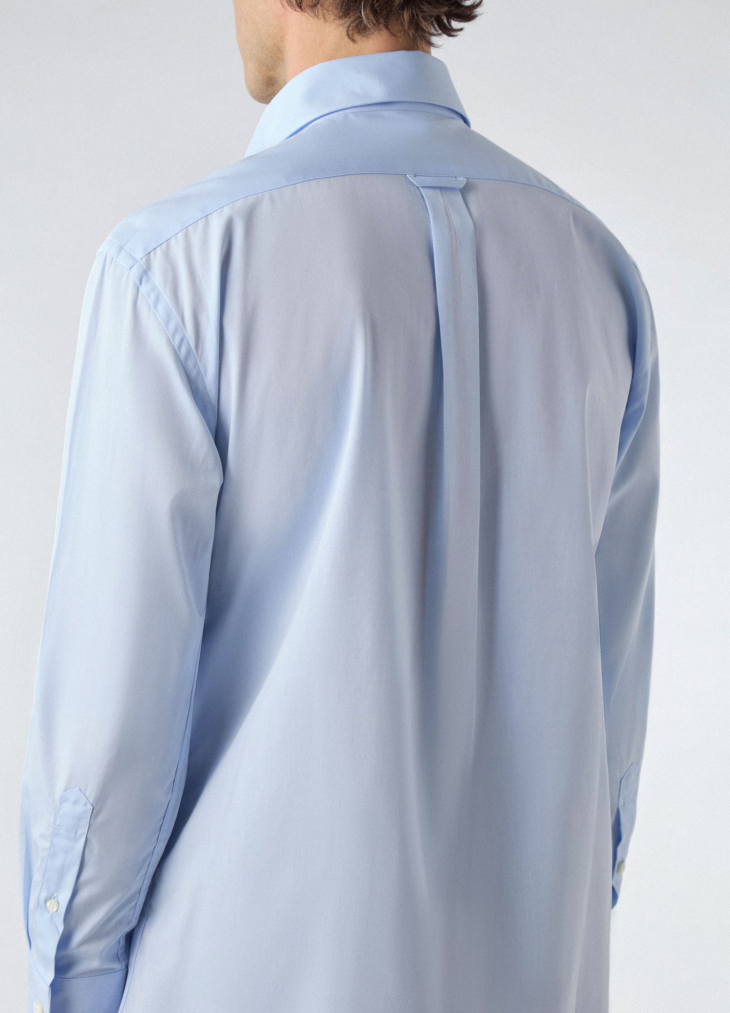 Fabian Poplin Turndown Collar Shirt - Light Blue Berg & Berg