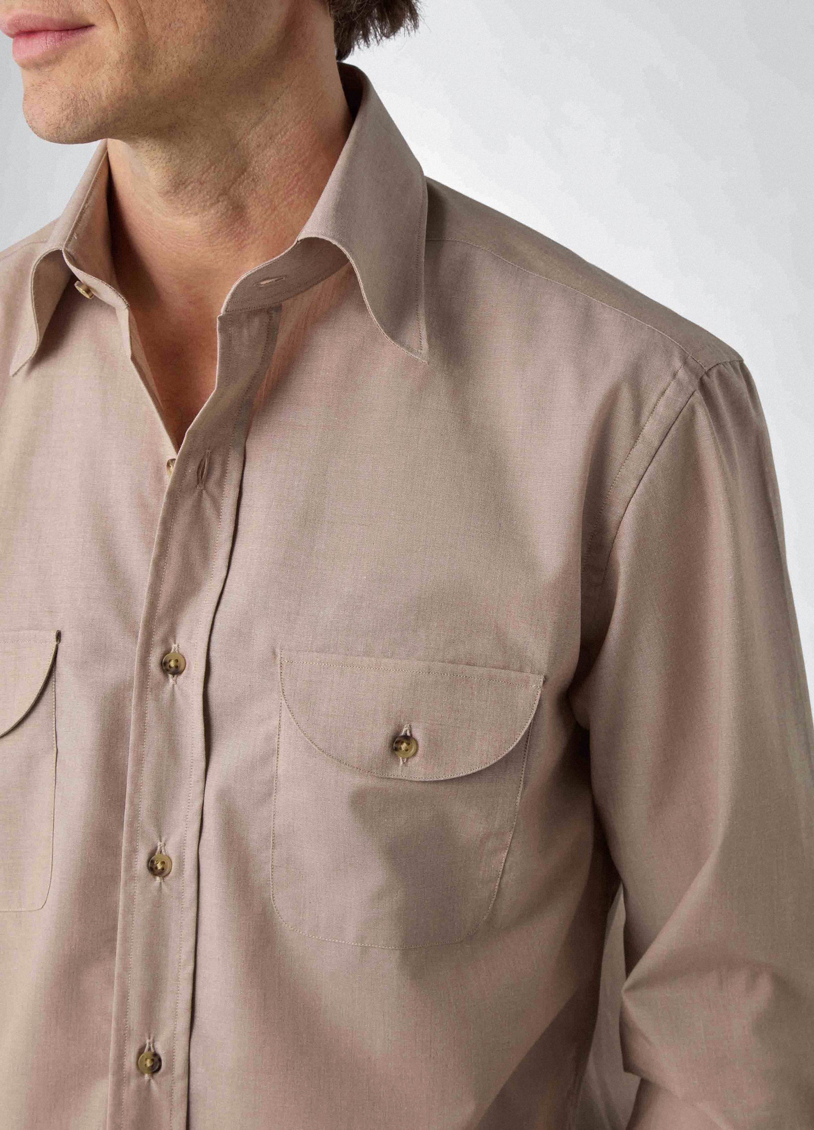 Francois Cotton/Lama Shirt - Beige | Berg & Berg