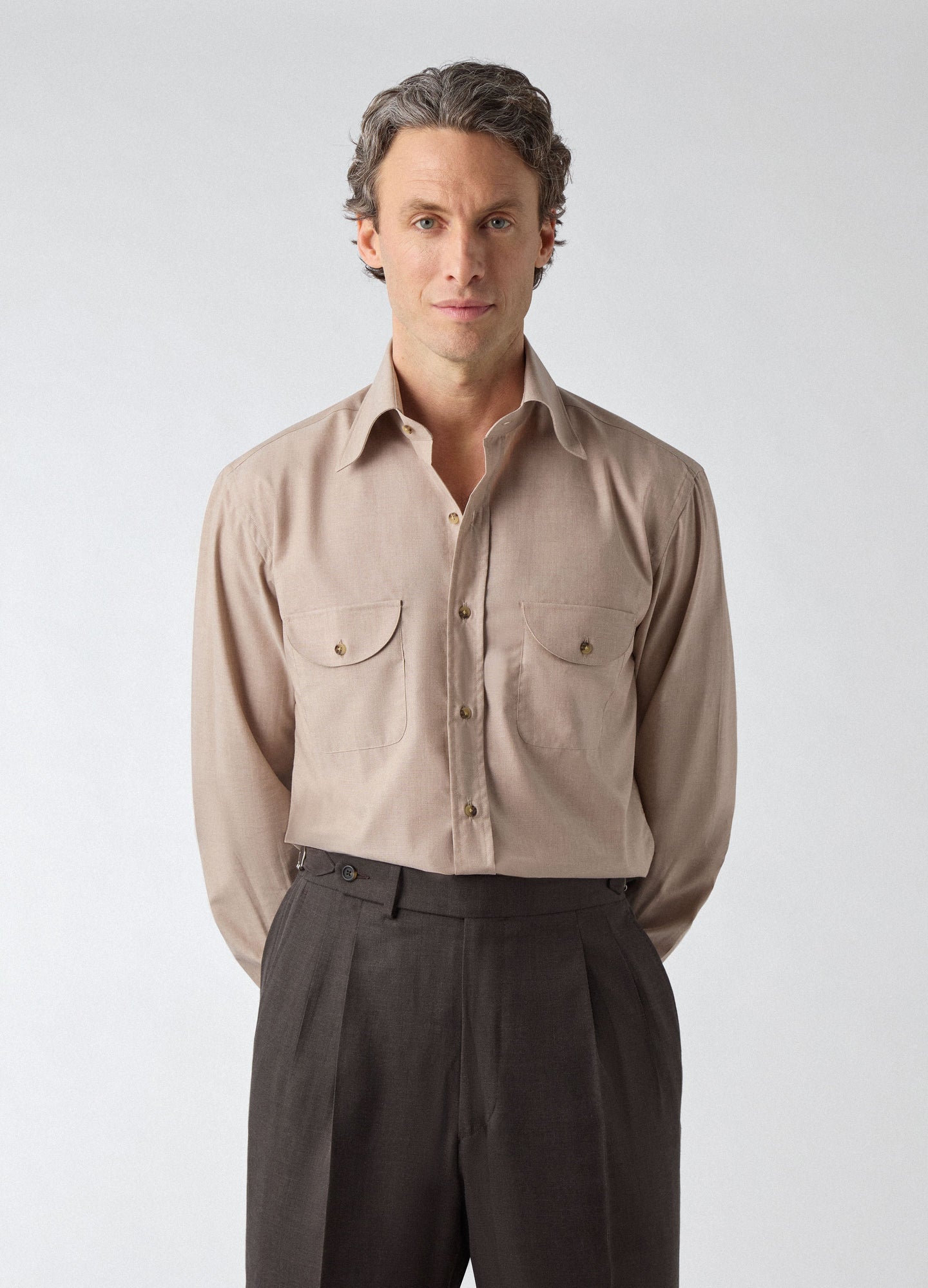 Francois Cotton/Lama Shirt - Beige Berg & Berg