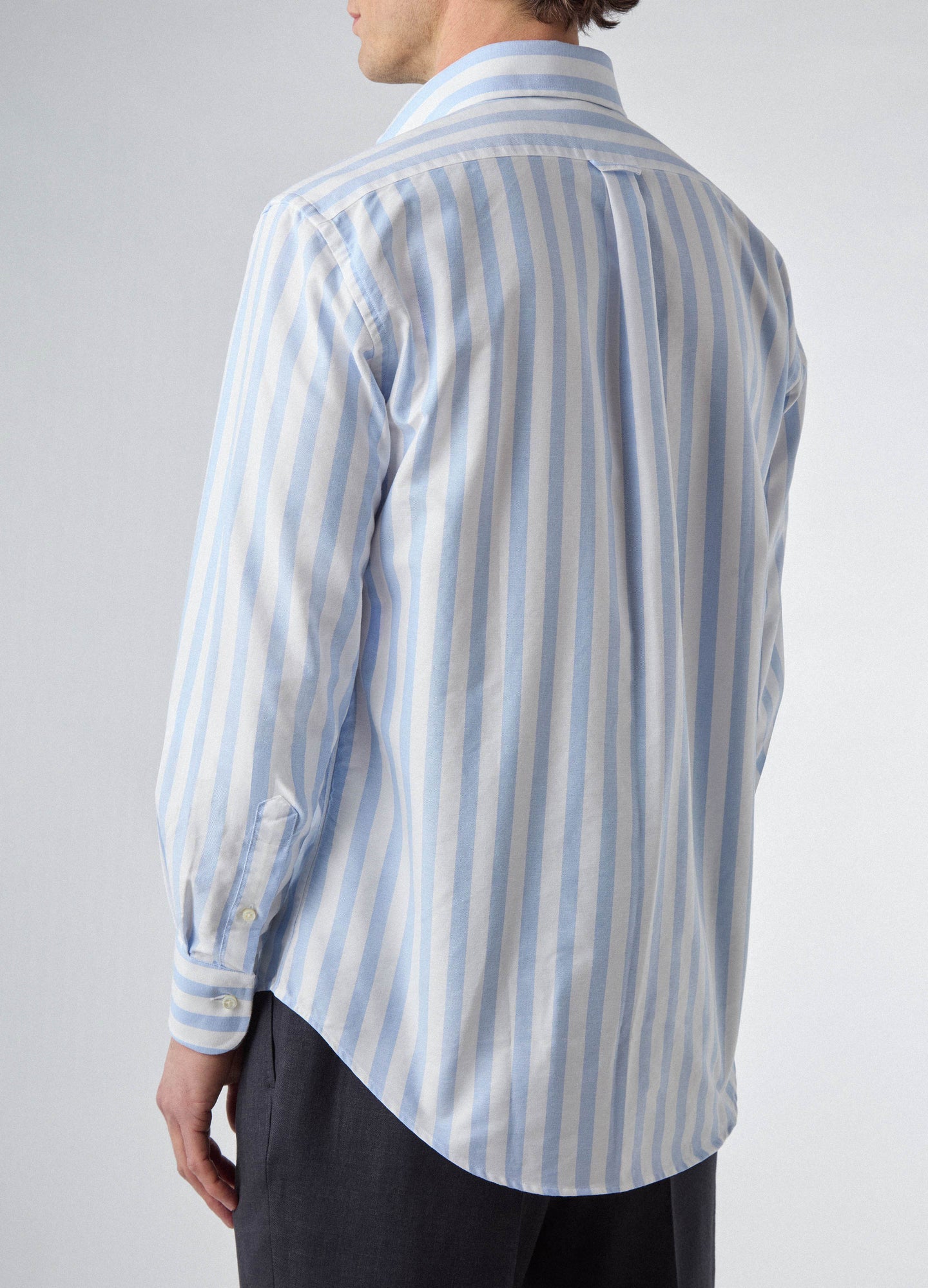 Ferdinand Oxford Button Down Shirt - White/Light Blue Butcher Stripe Berg & Berg