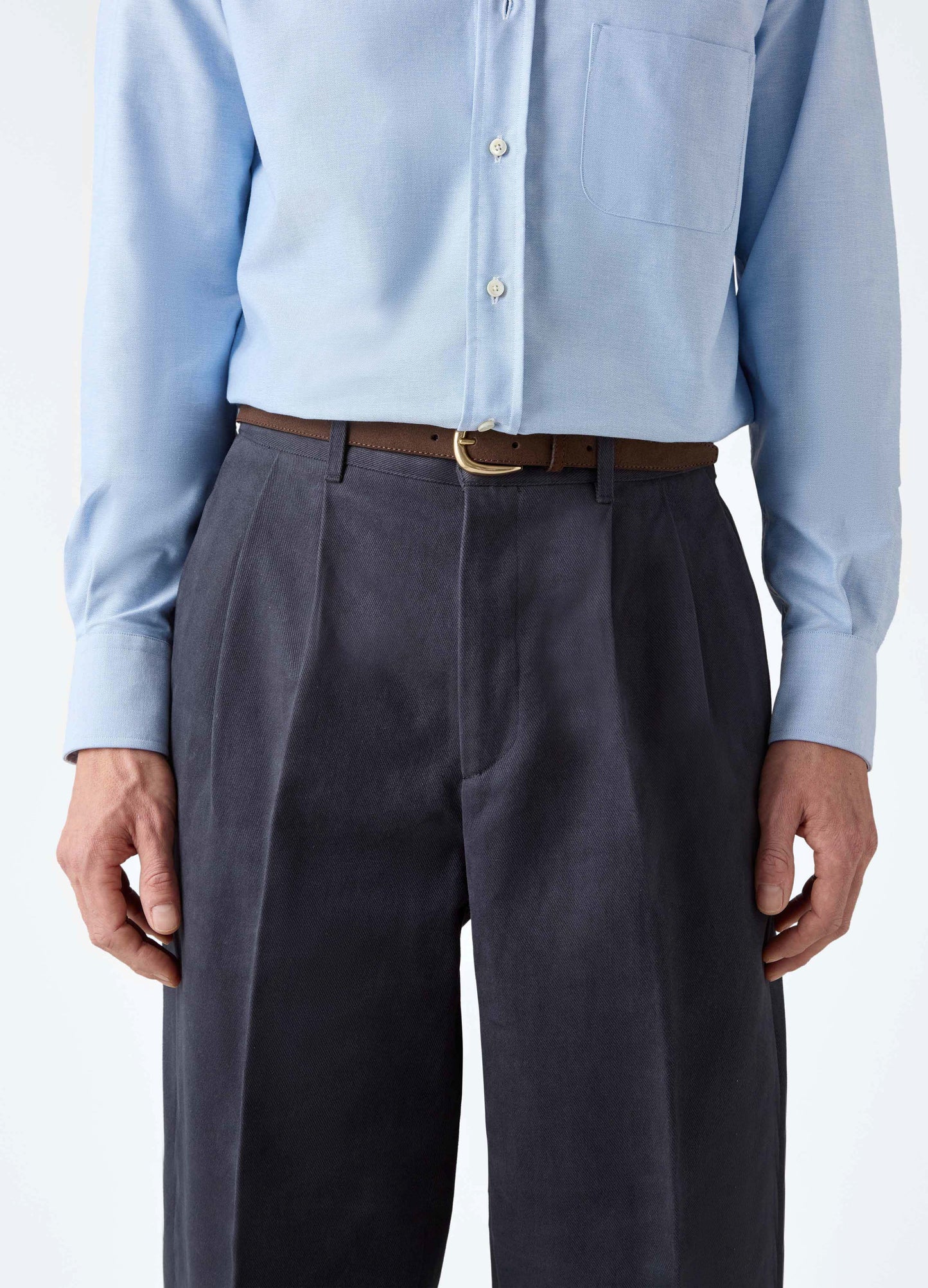 Antonello Cotton Trousers - Navy Berg & Berg