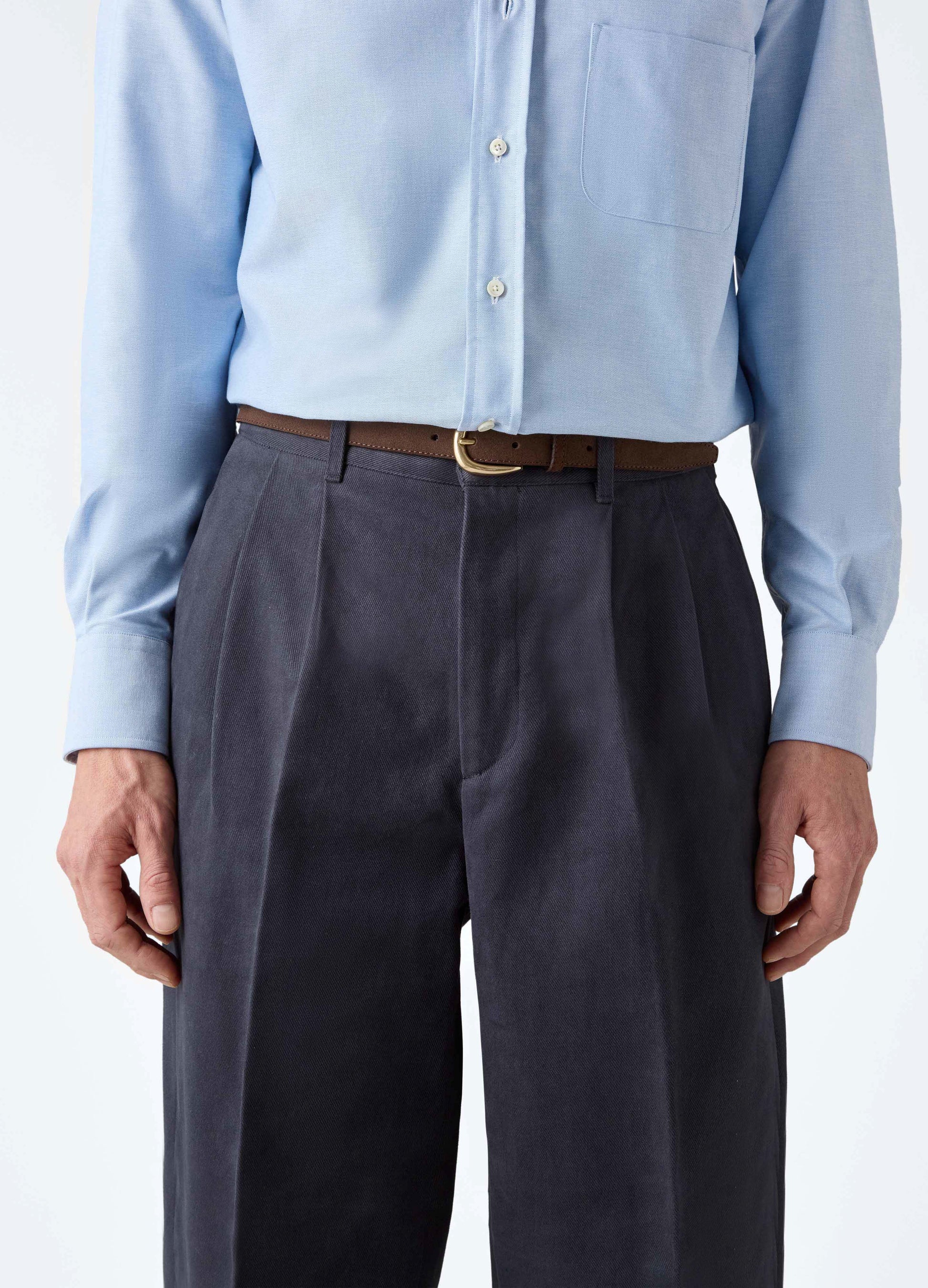 Antonello Cotton Trousers - Navy Berg & Berg