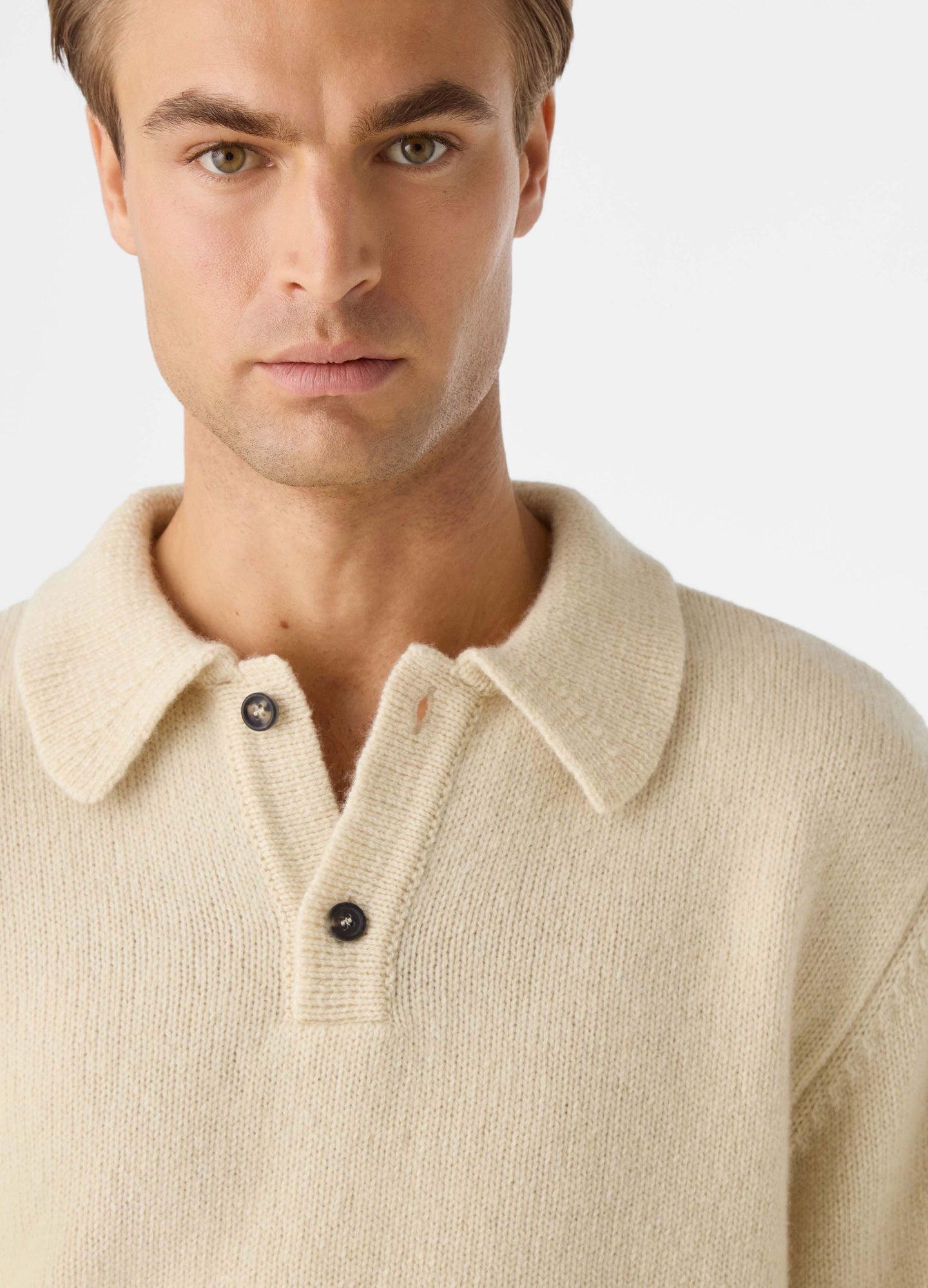 Bruno Wool/Cashmere Polo - Ecru