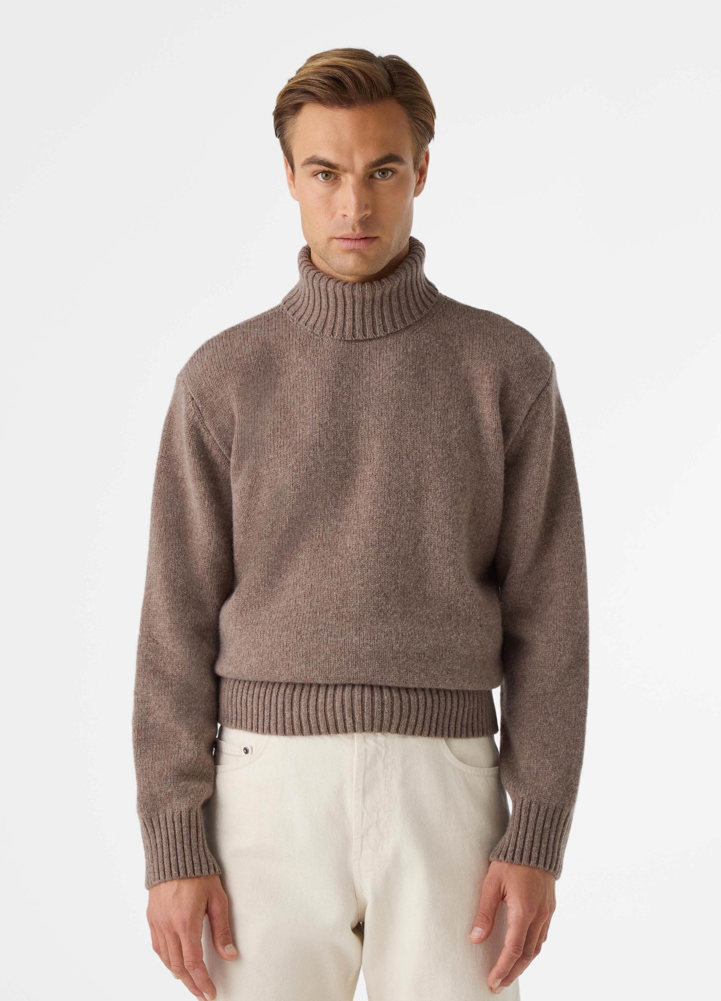 Börje Wool/Cashmere Roll Neck - Taupe