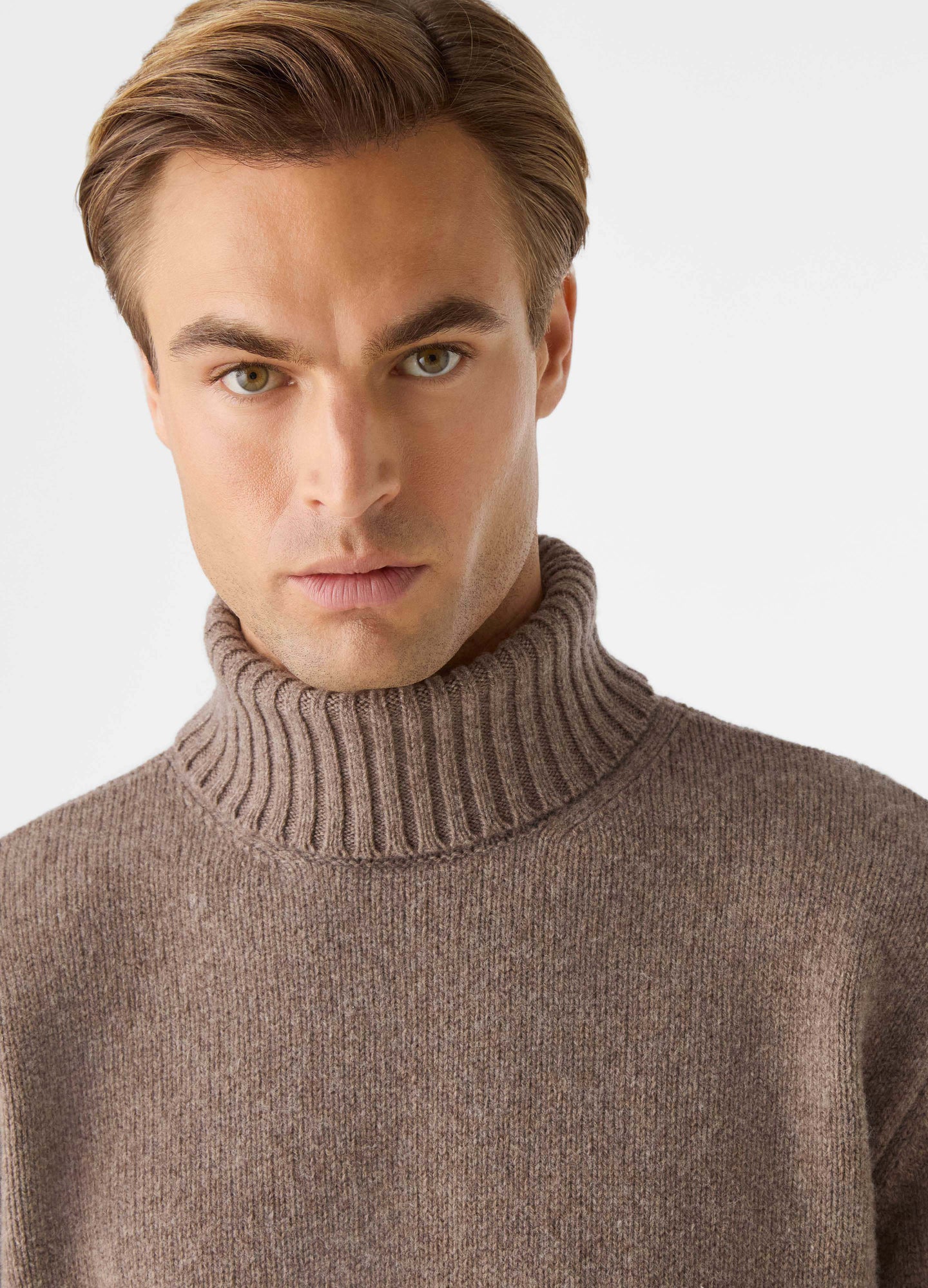 Börje Wool/Cashmere Roll Neck - Taupe