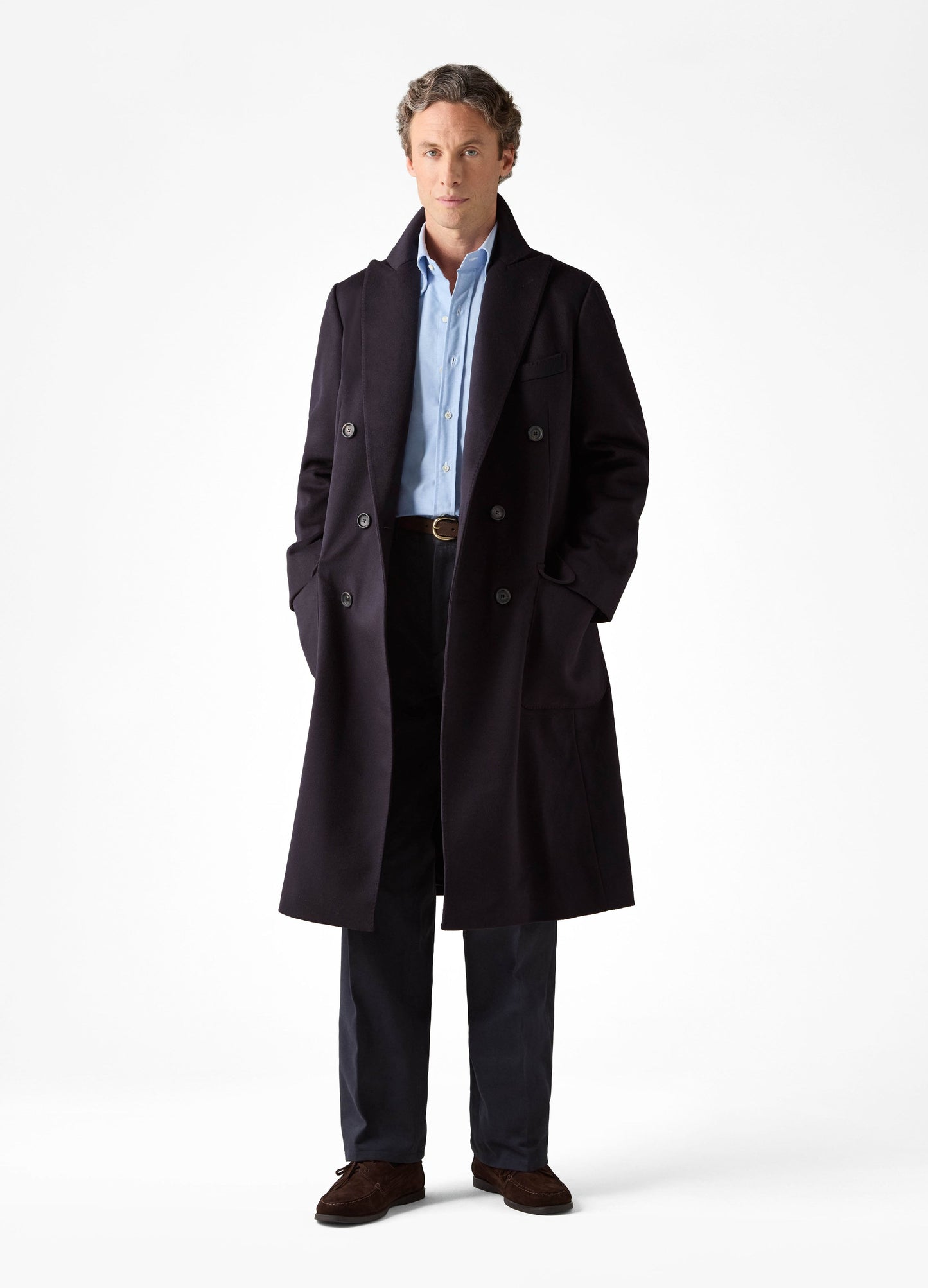 Noah Double Breasted Coat - Navy Berg & Berg