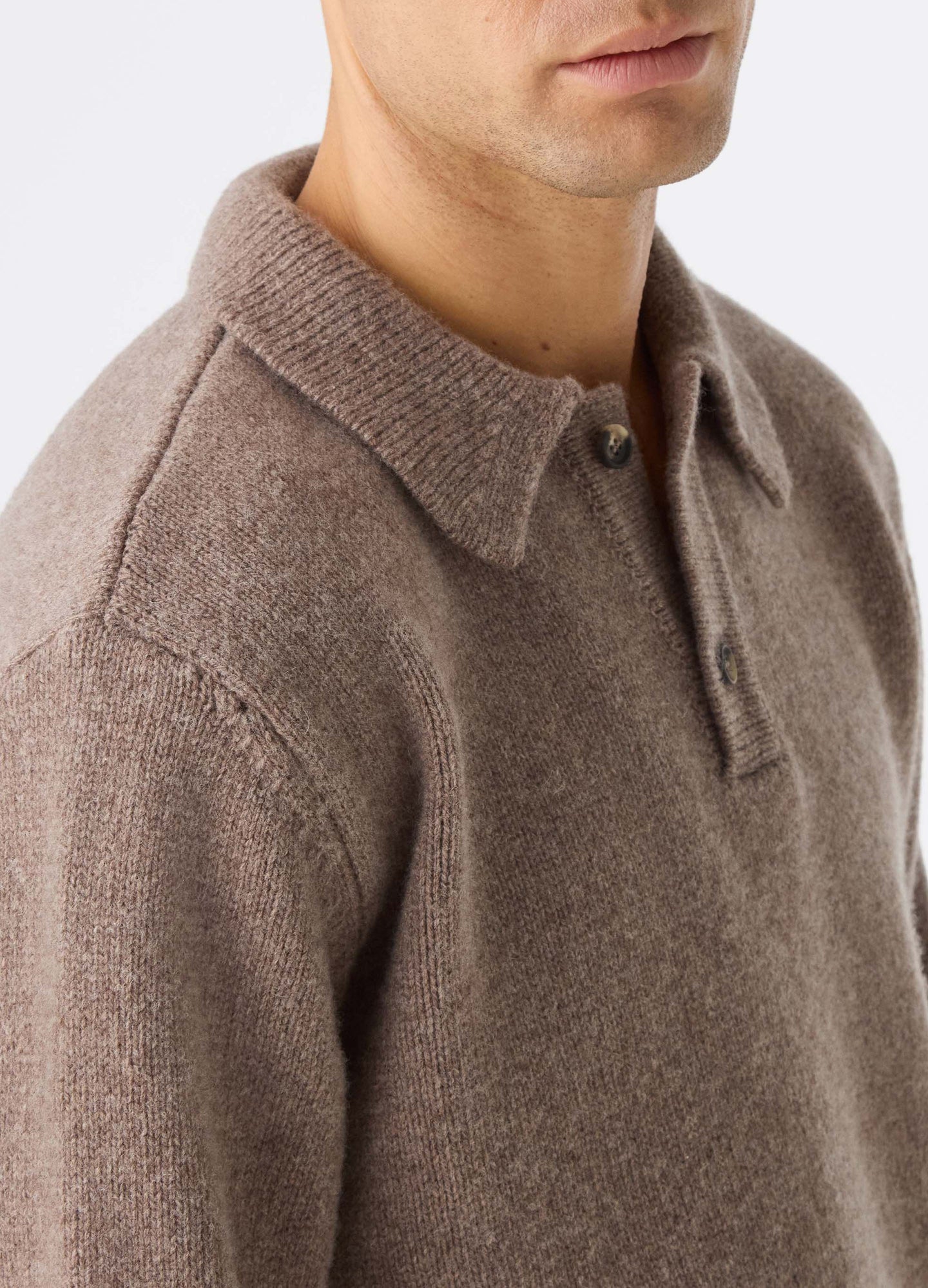 Bruno Wool/Cashmere Polo - Taupe