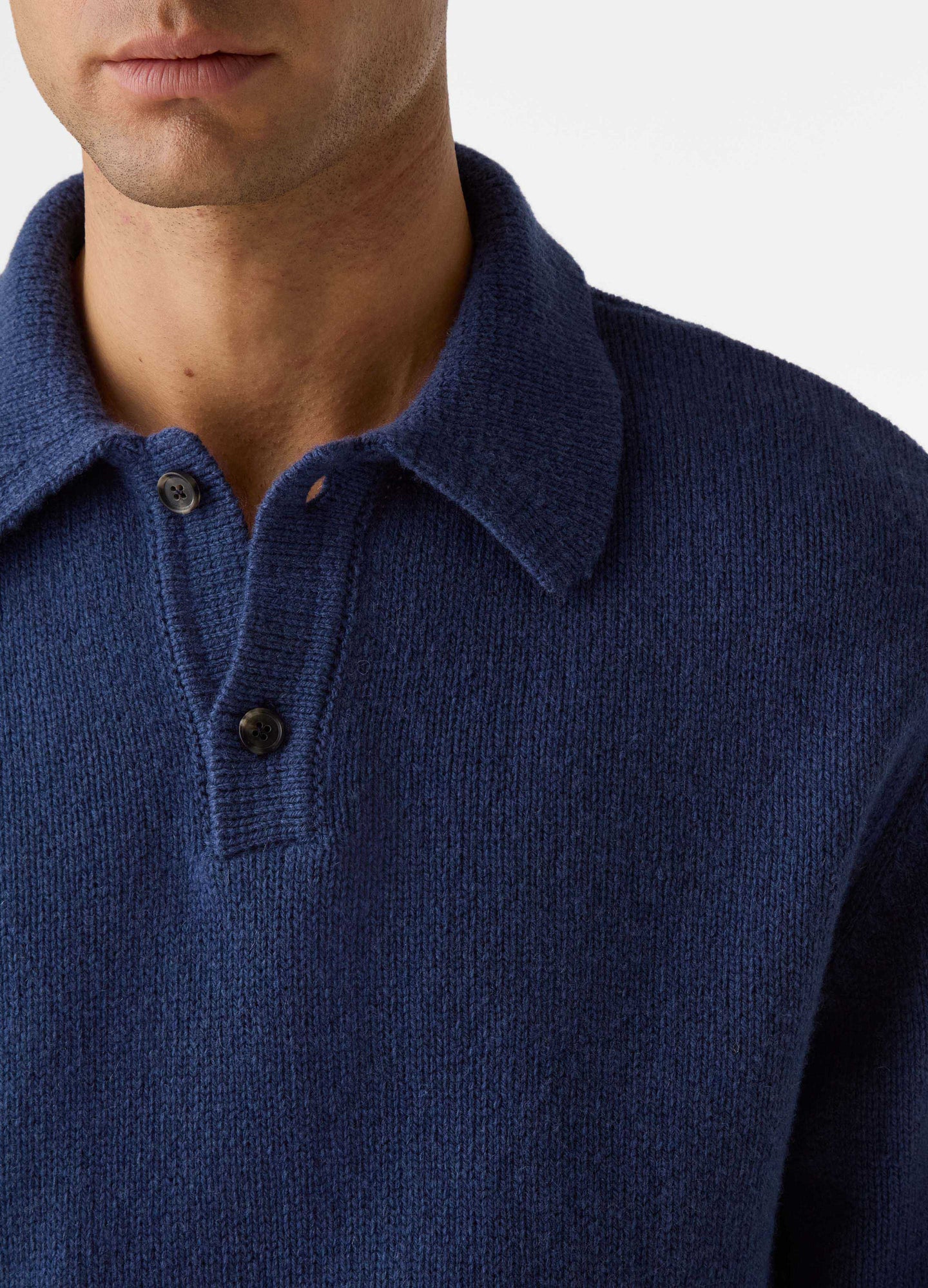 Bruno Wool/Cashmere Polo - Air Force Blue