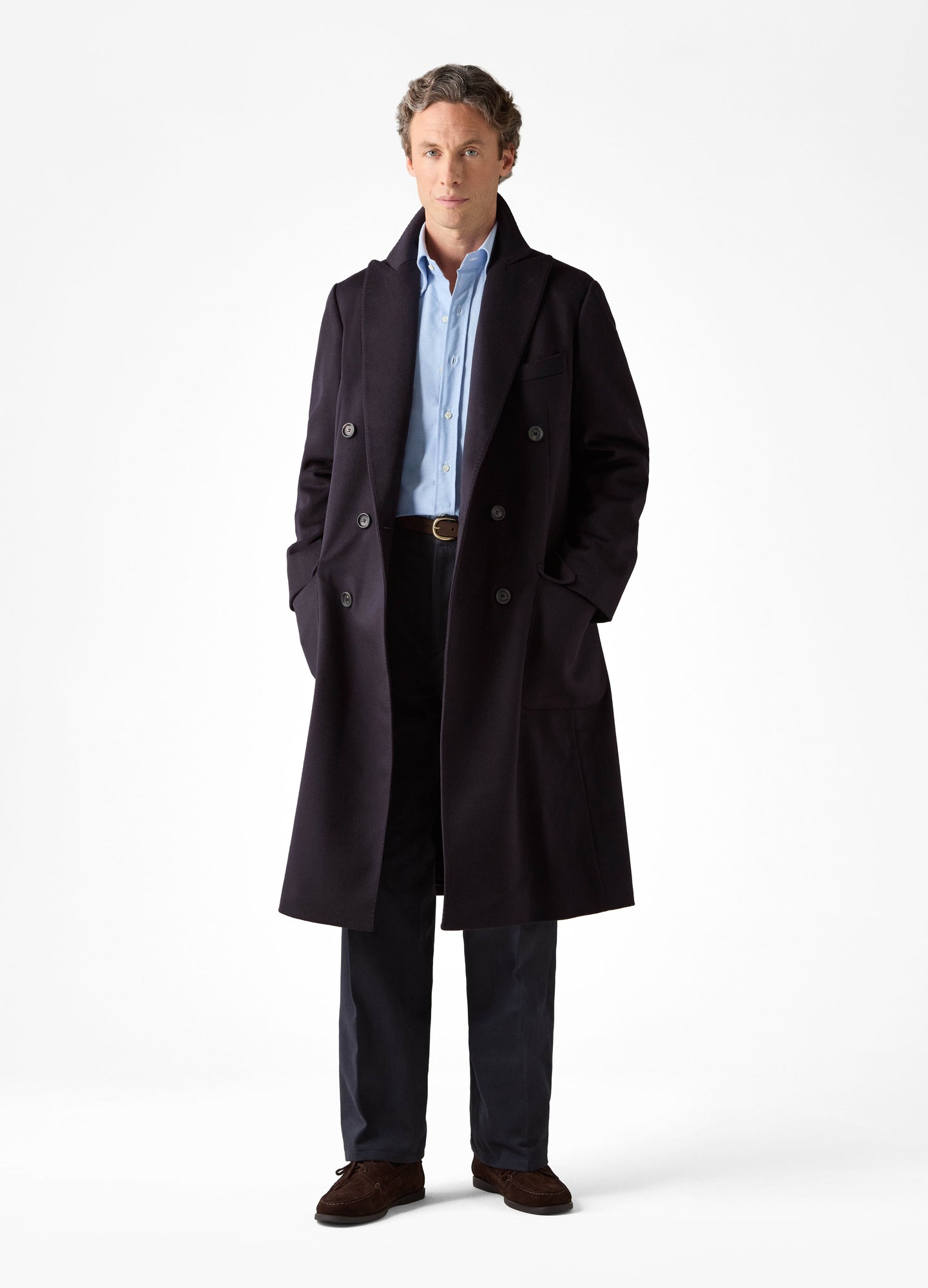 Noah Double Breasted Coat - Navy