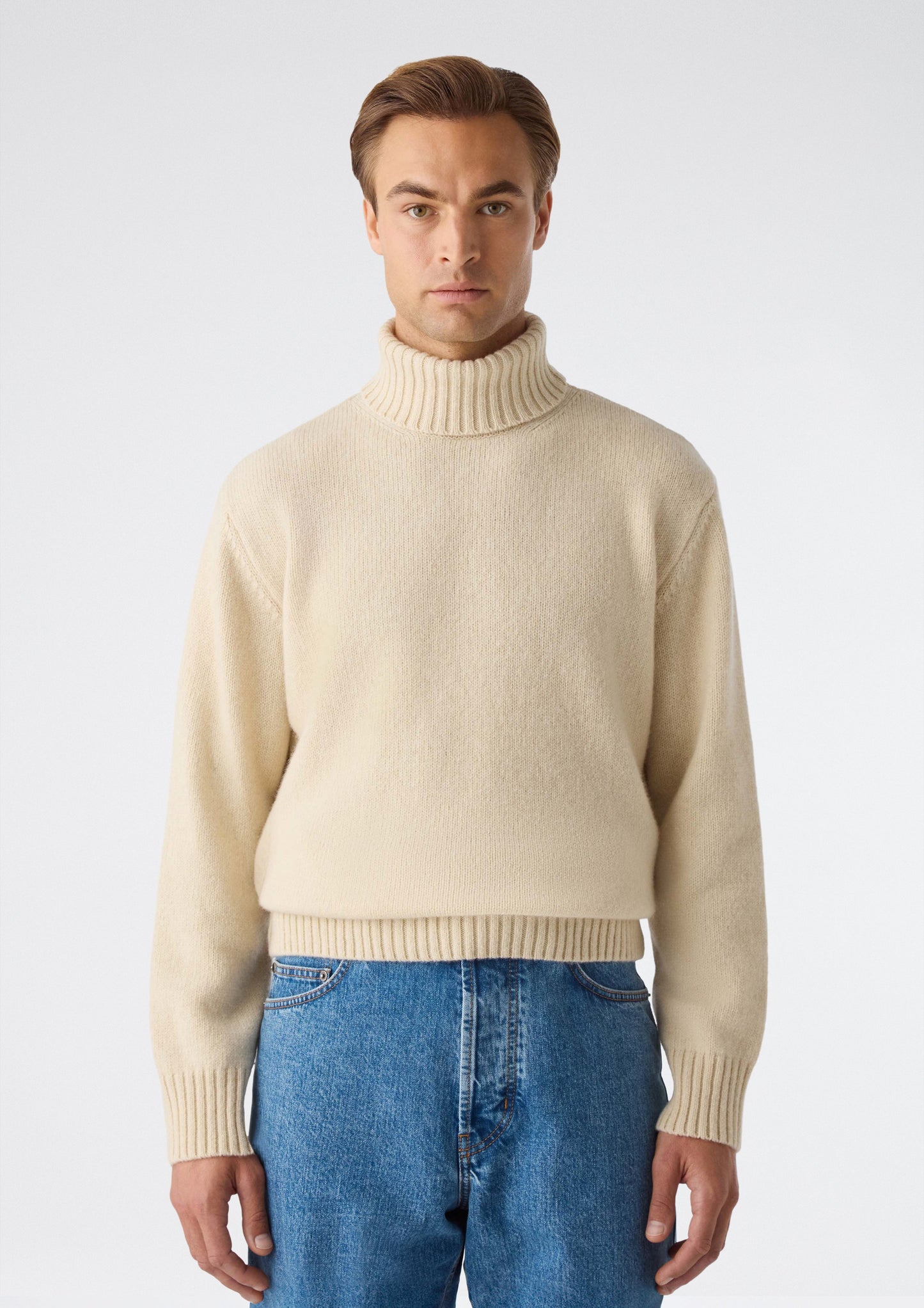 Börje Wool/Cashmere Roll Neck - Ecru bergbergstore