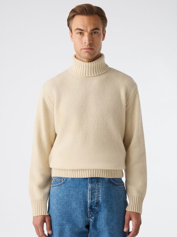 Cream cashmere roll neck store