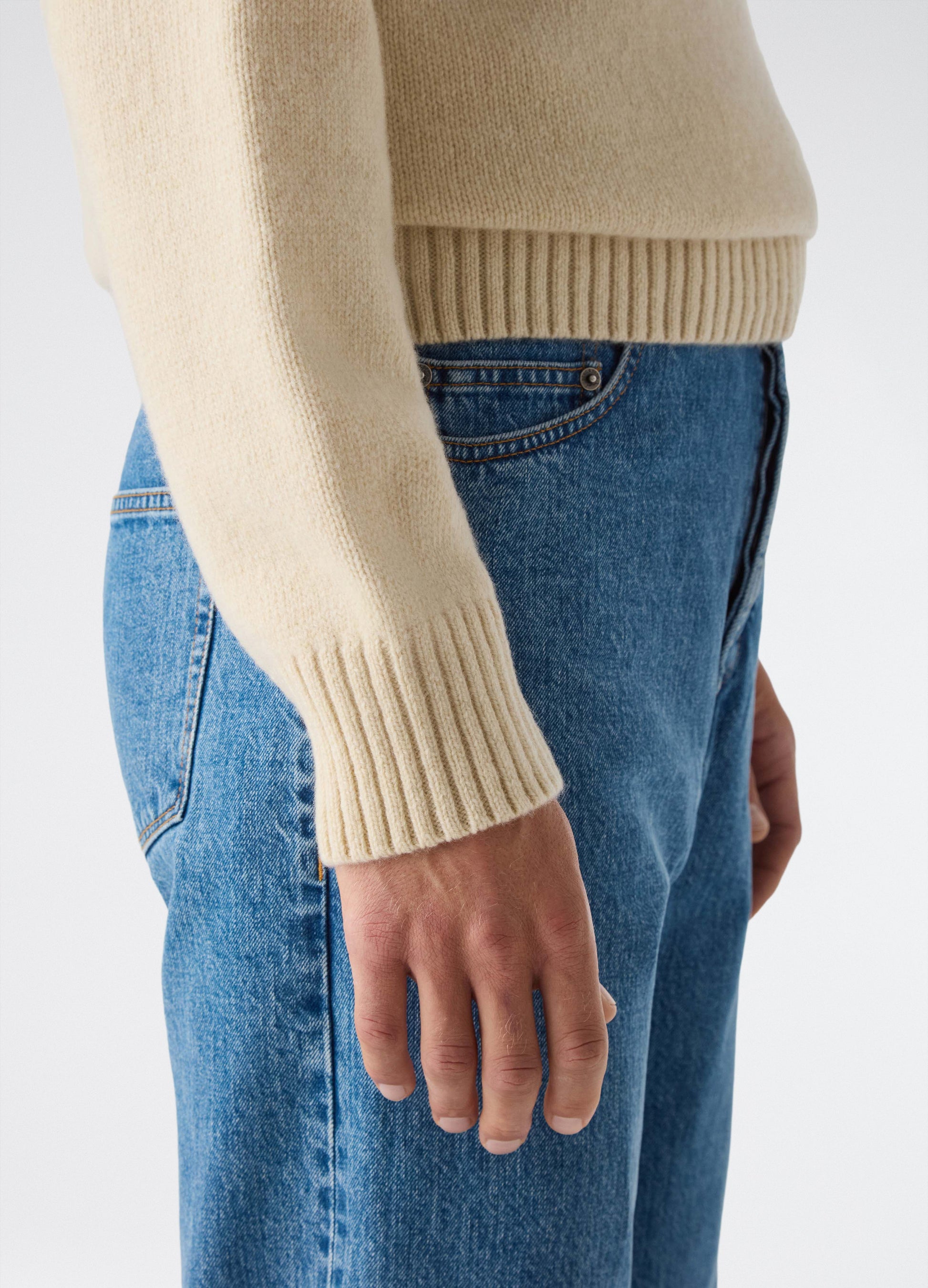 Börje Wool/Cashmere Roll Neck - Ecru bergbergstore