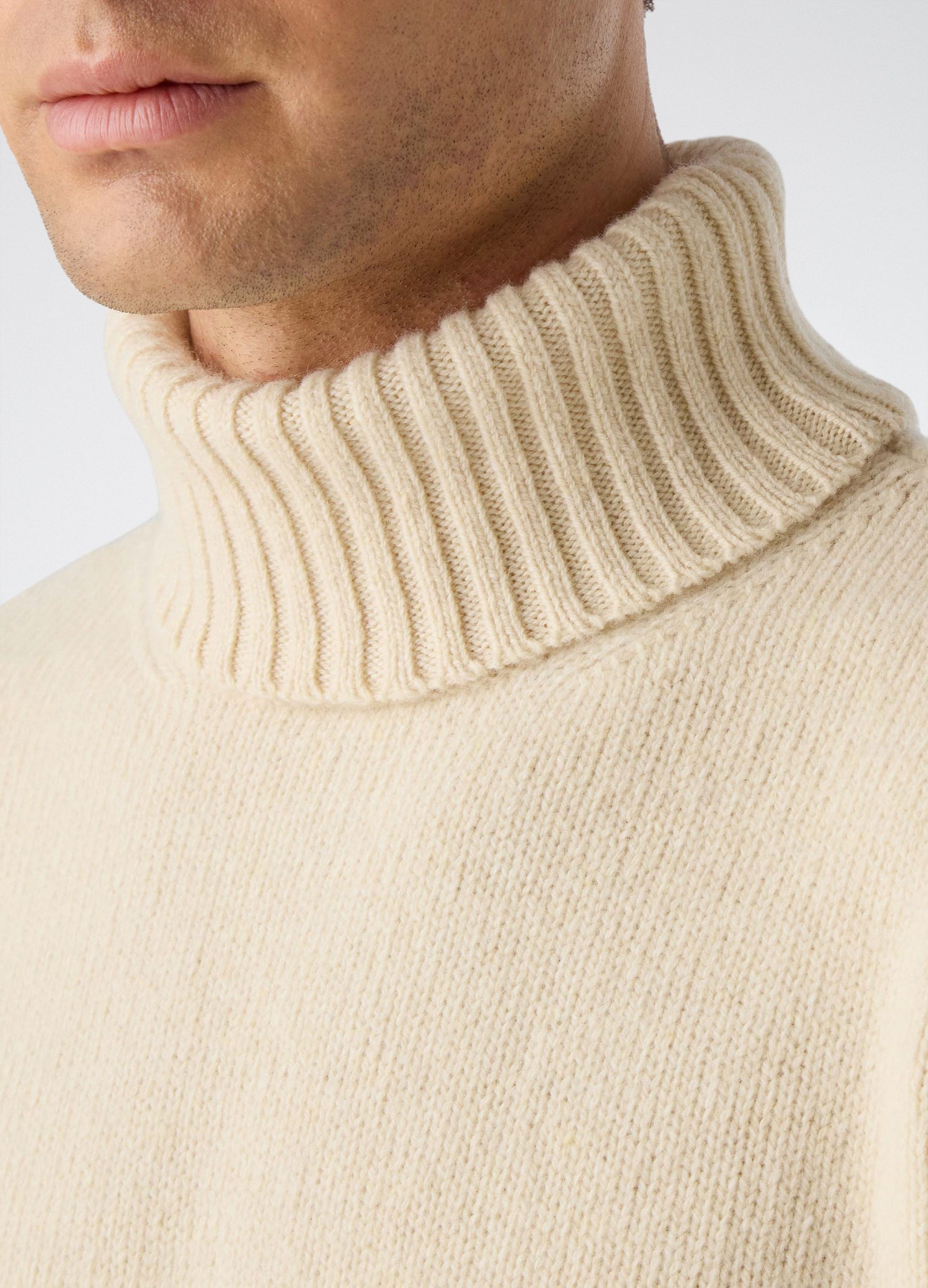 Börje Wool/Cashmere Roll Neck - Ecru bergbergstore