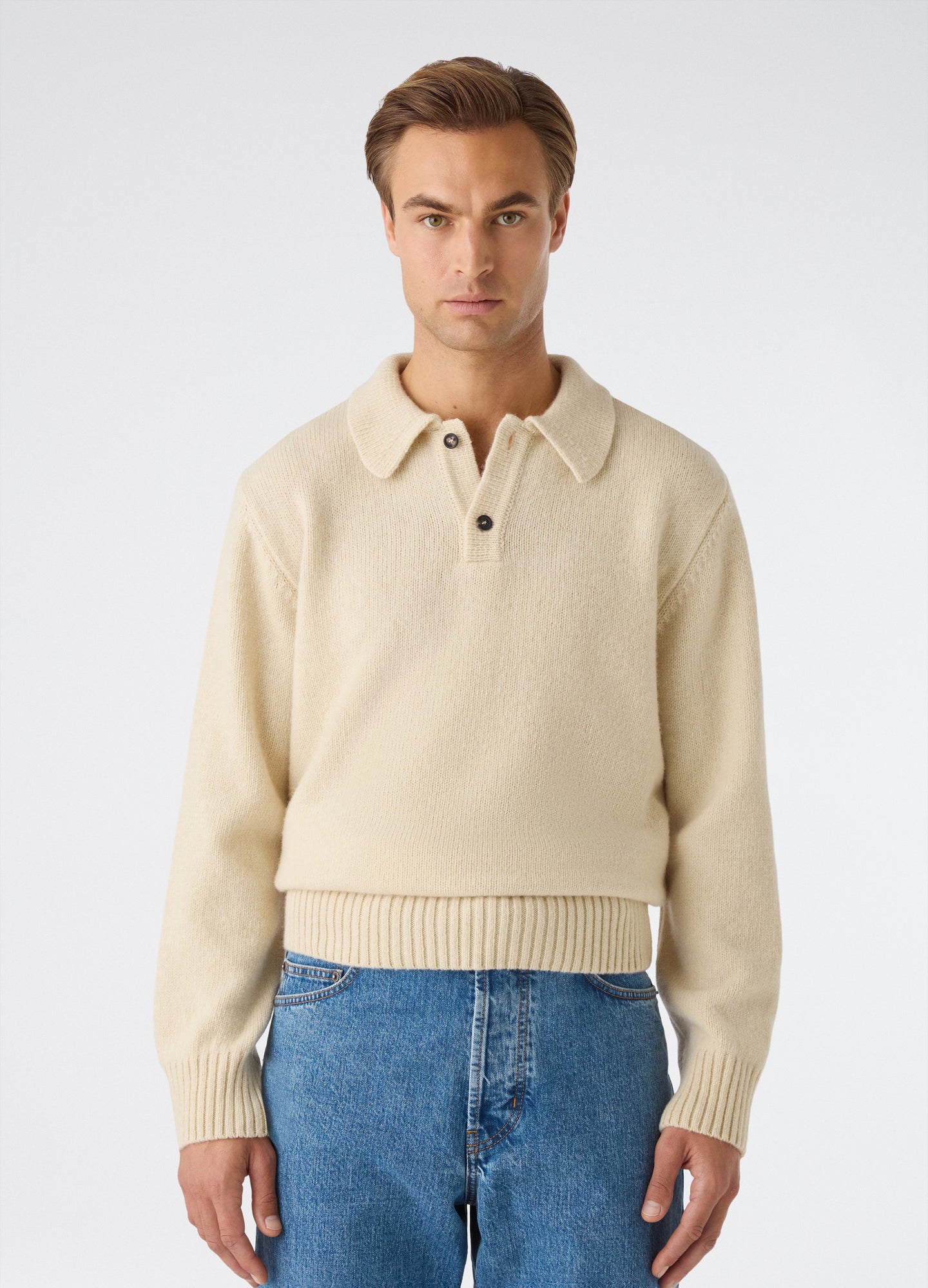 Bruno Wool/Cashmere Polo - Ecru