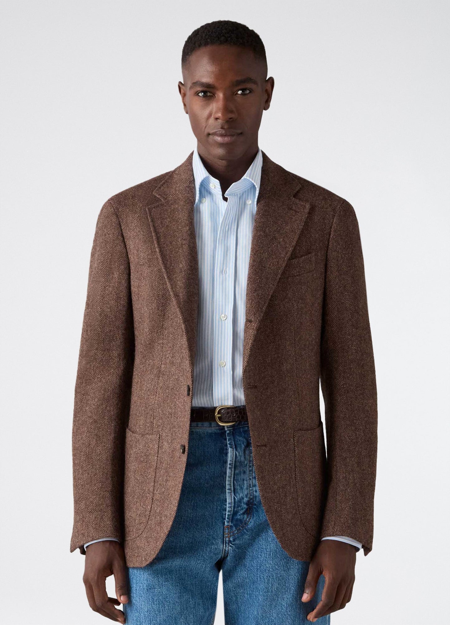 Don Sport Herringbone Tweed Jacket - Brown Berg & Berg