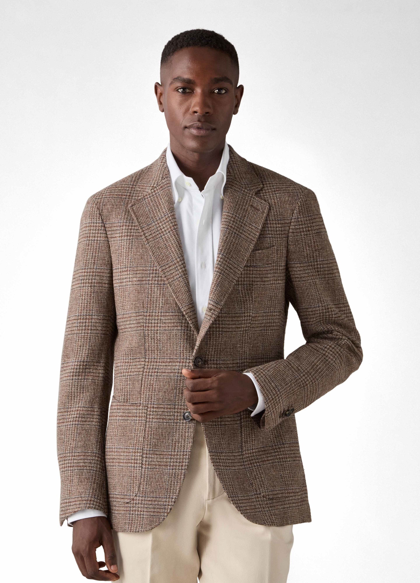 Don Sport Glencheck Tweed Jacket - Nougat/Sand