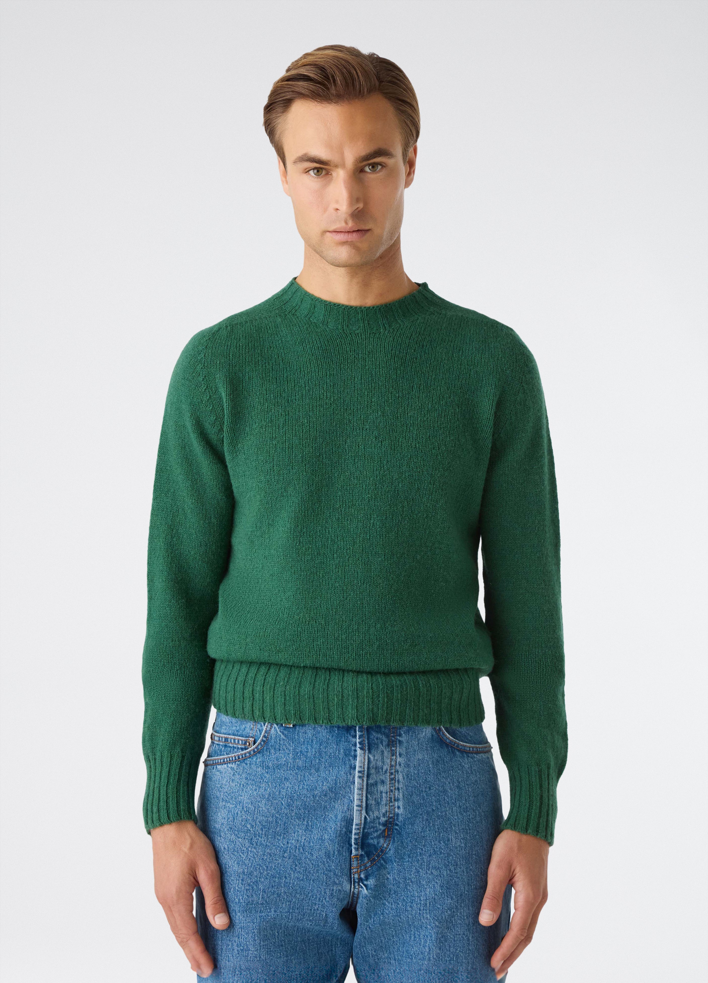 Birger Shaggy Crew Neck - Green bergbergstore