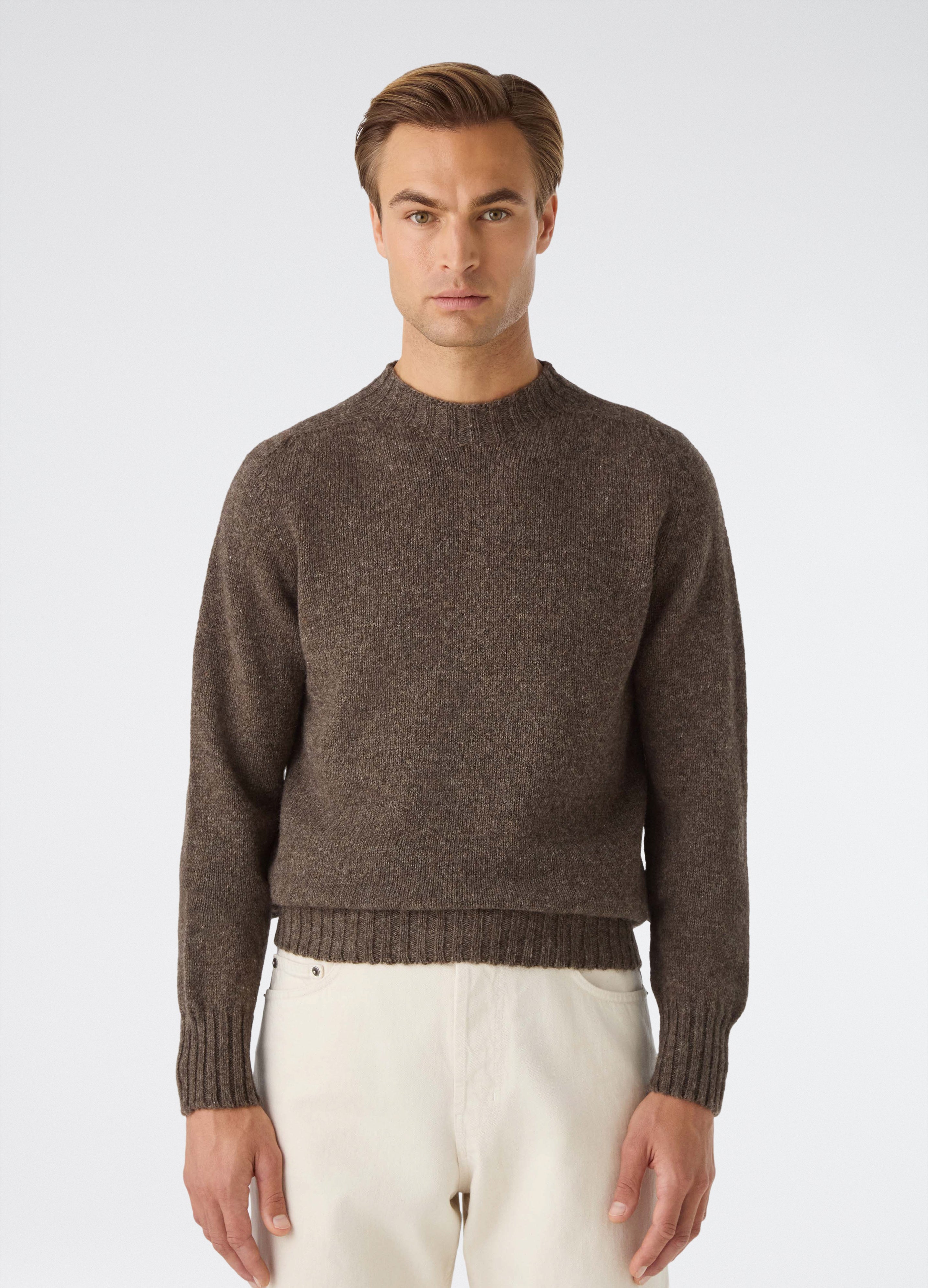 Birger Shaggy Crew Neck - Donkey Brown bergbergstore